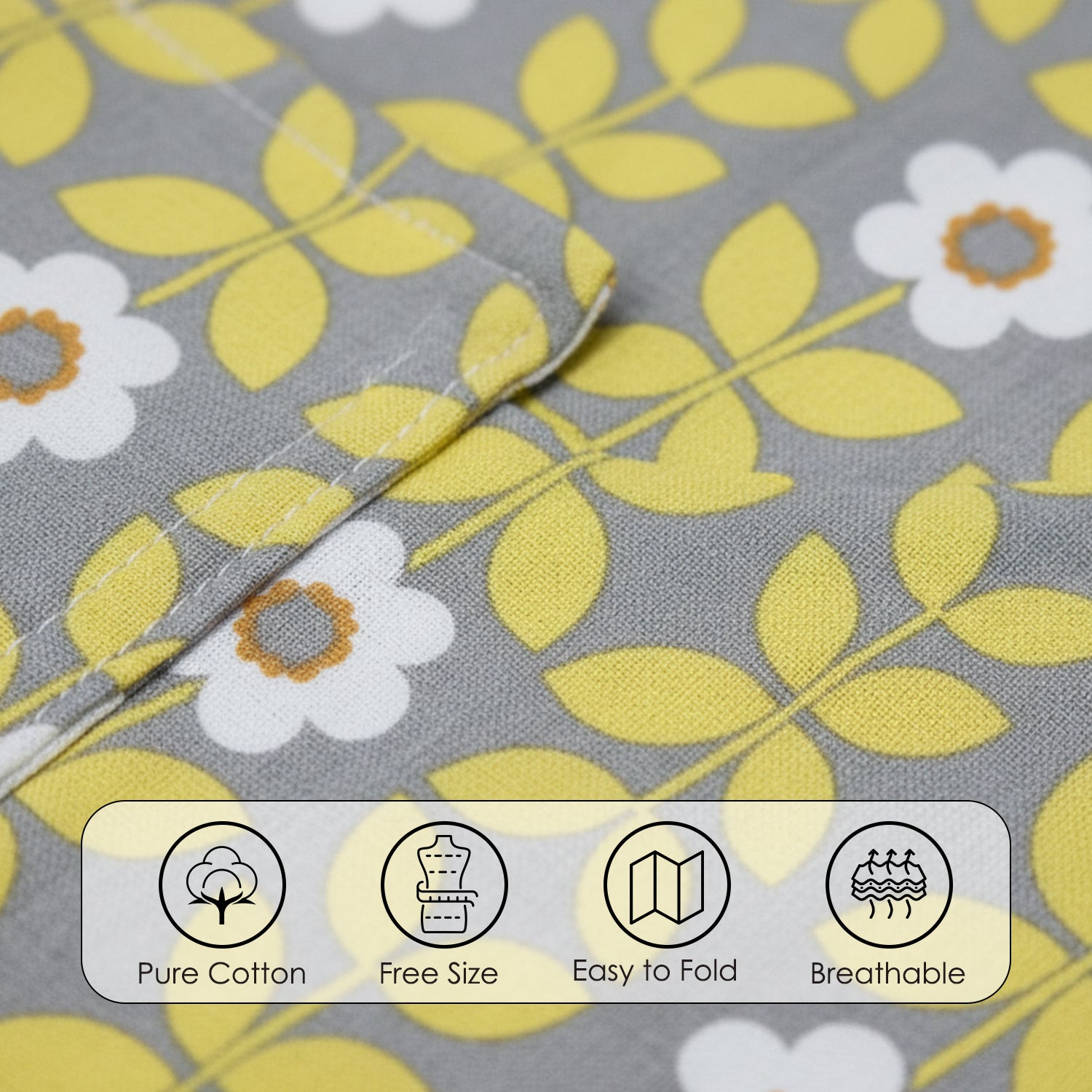 Baby Moo Floral Infant Feeding Nursing Cover - Yellow