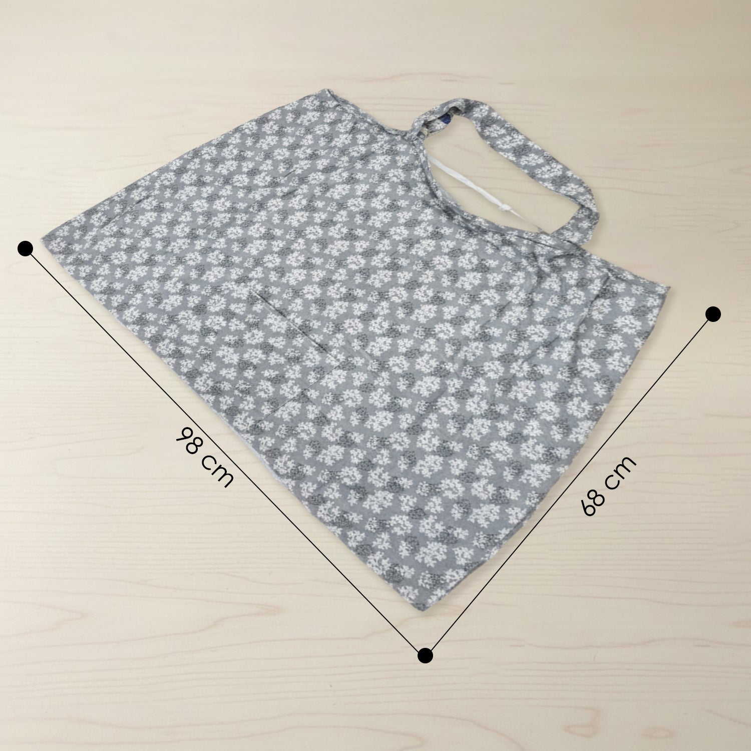 Baby Moo Printed Infant Feeding Nursing Cover - Grey