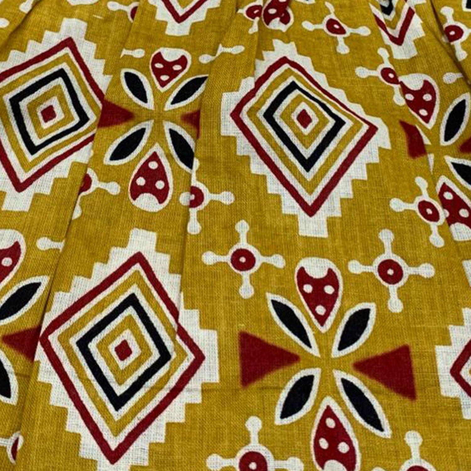 Baby Moo All Over Print Two Piece Lehenga Blouse Set - Mustard