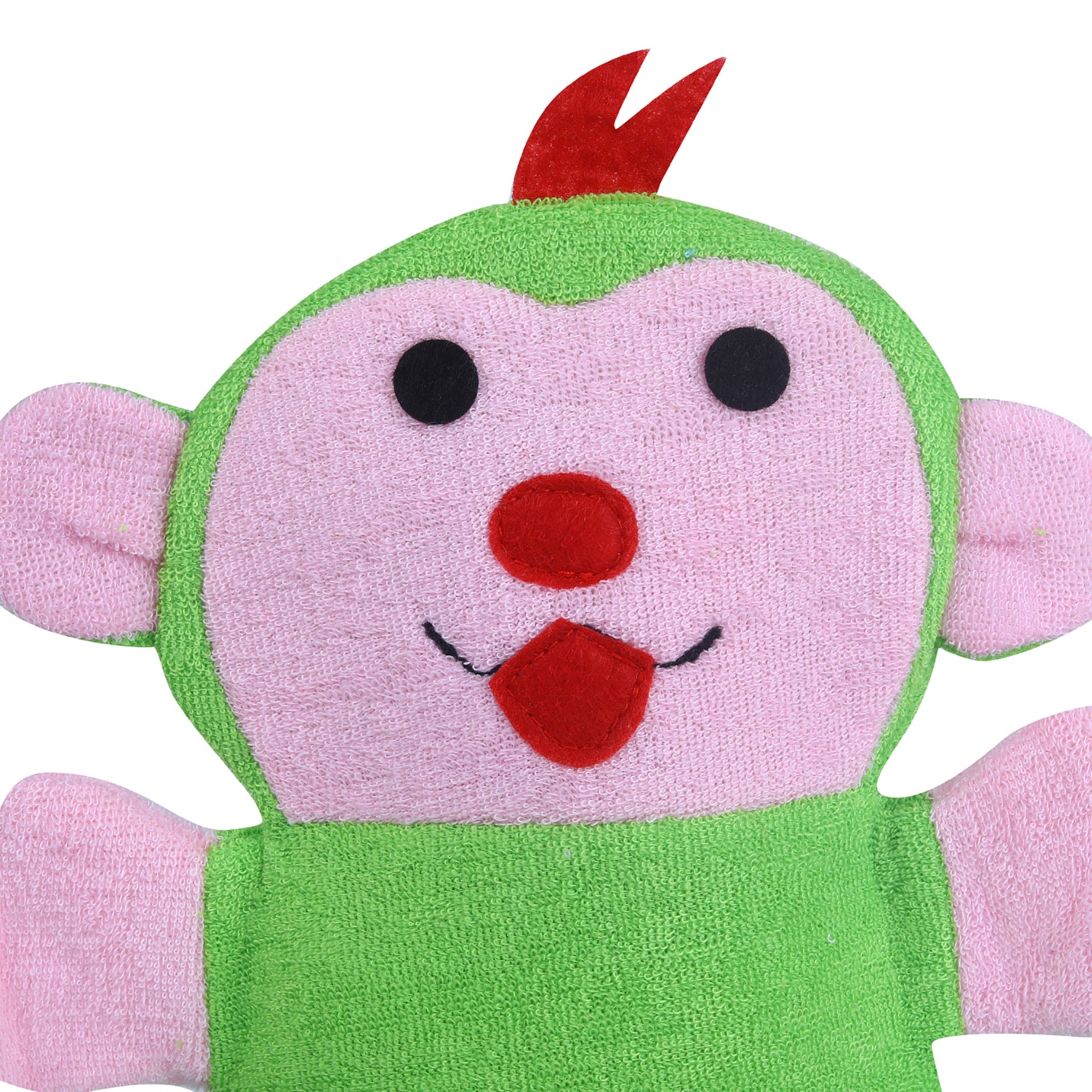 Baby Moo Funky Monkey Bath Time Fun Hand Puppet Loofah Bath Glove - Green