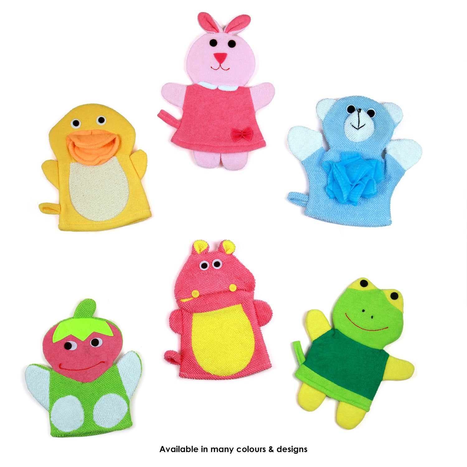 Strawberry Pink And Green Cartoon Bath Glove