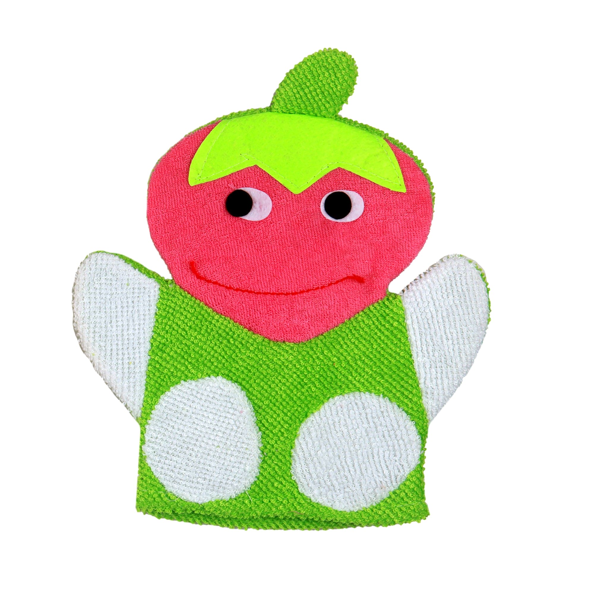 Strawberry Pink And Green Cartoon Bath Glove