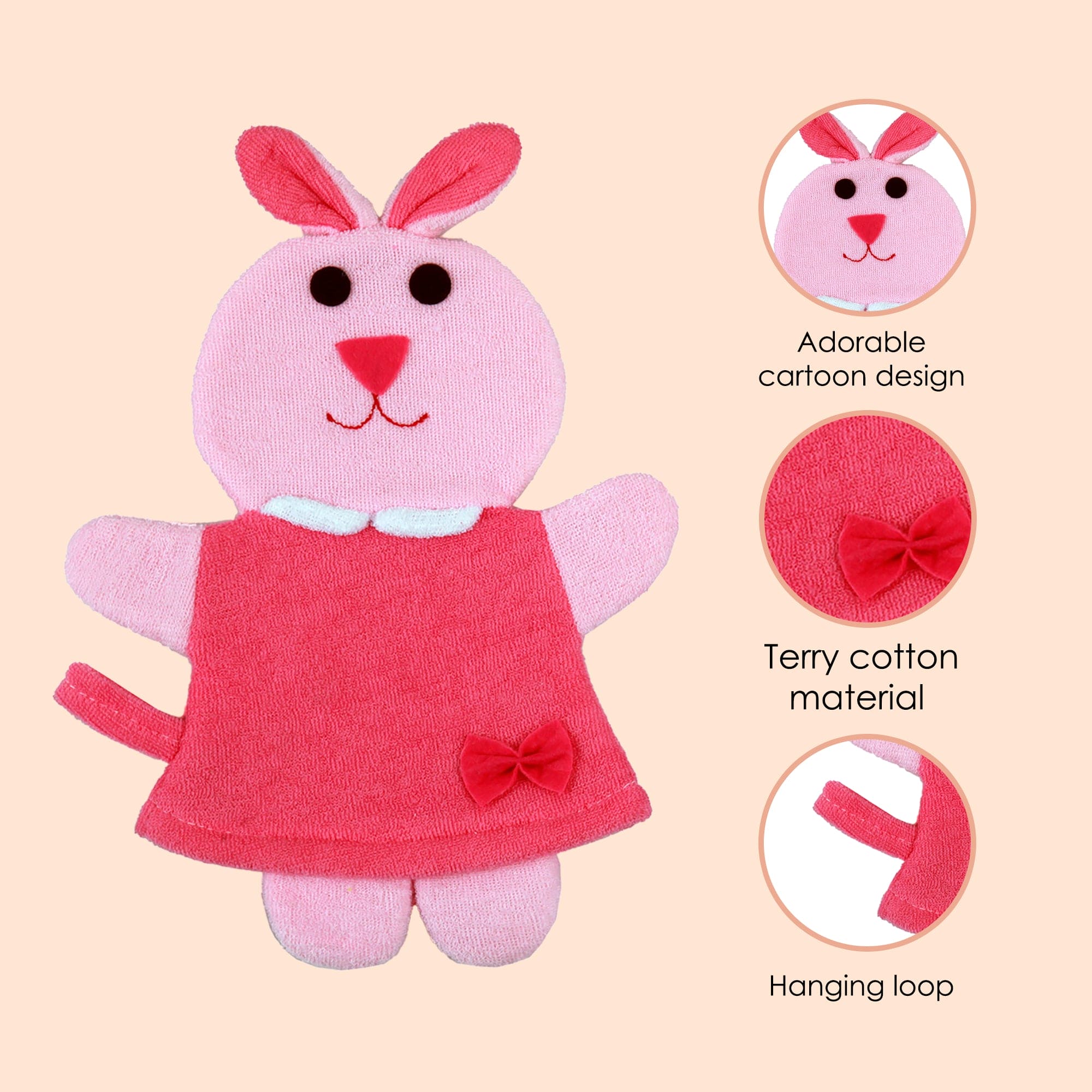 Animal Pink Cartoon Bath Glove