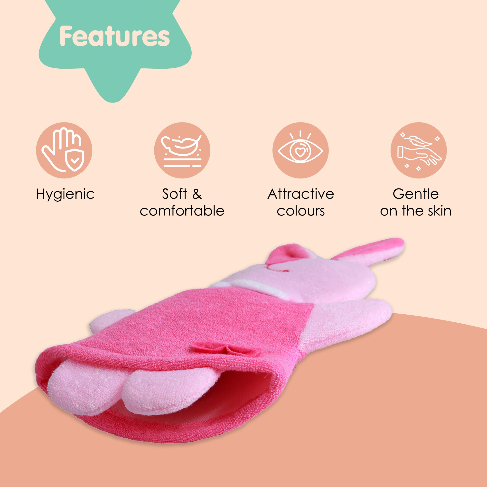 Animal Pink Cartoon Bath Glove