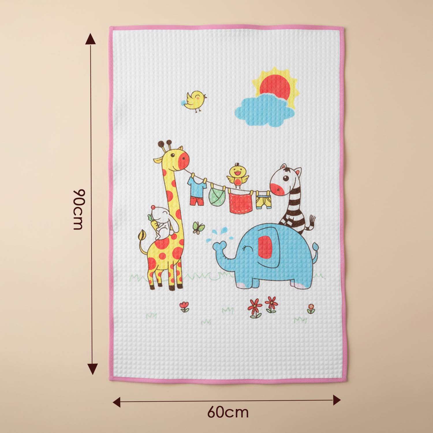 Baby Moo Animal Laundry Day Air Filled Waterproof Massage Mat - Pink