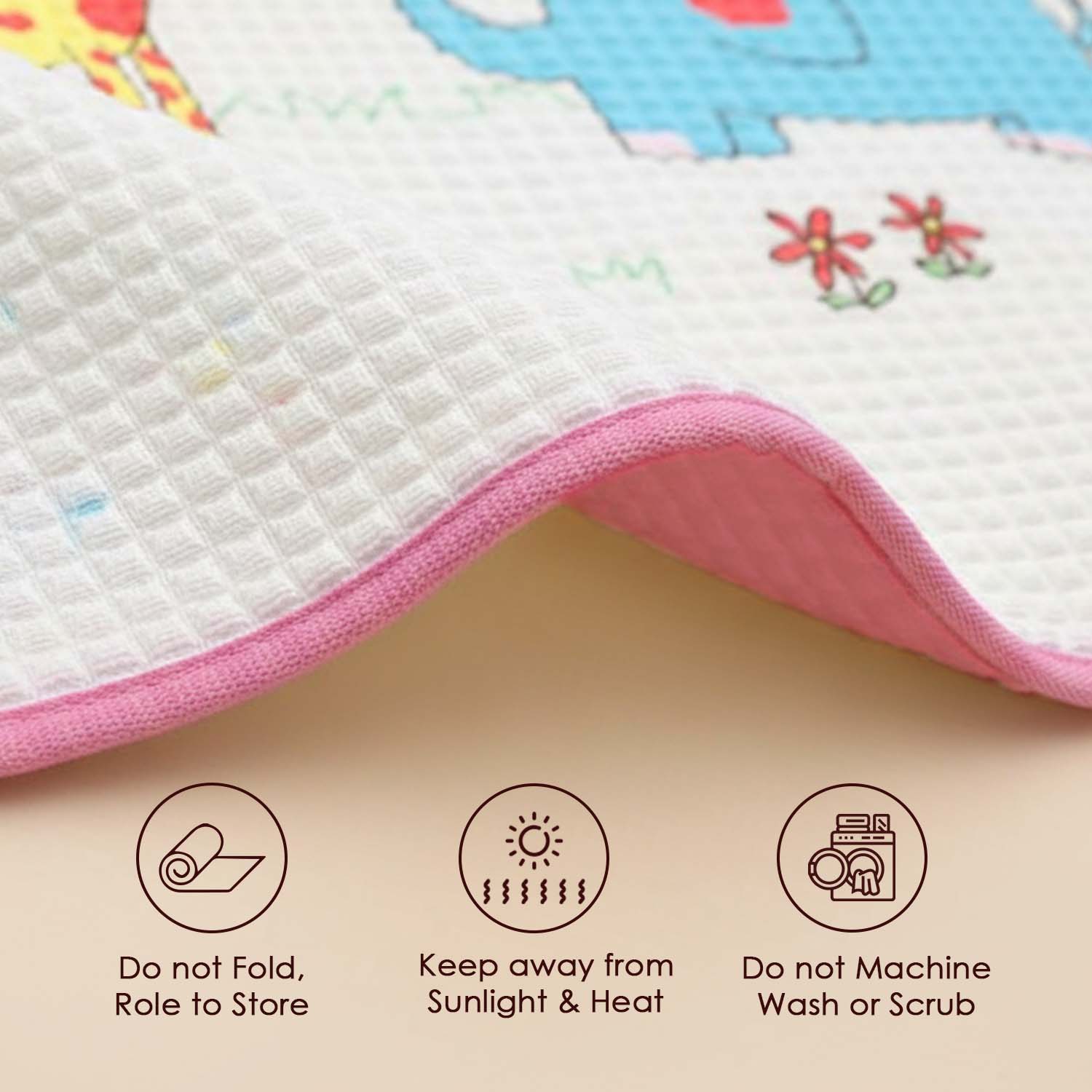 Baby Moo Animal Laundry Day Air Filled Waterproof Massage Mat - Pink