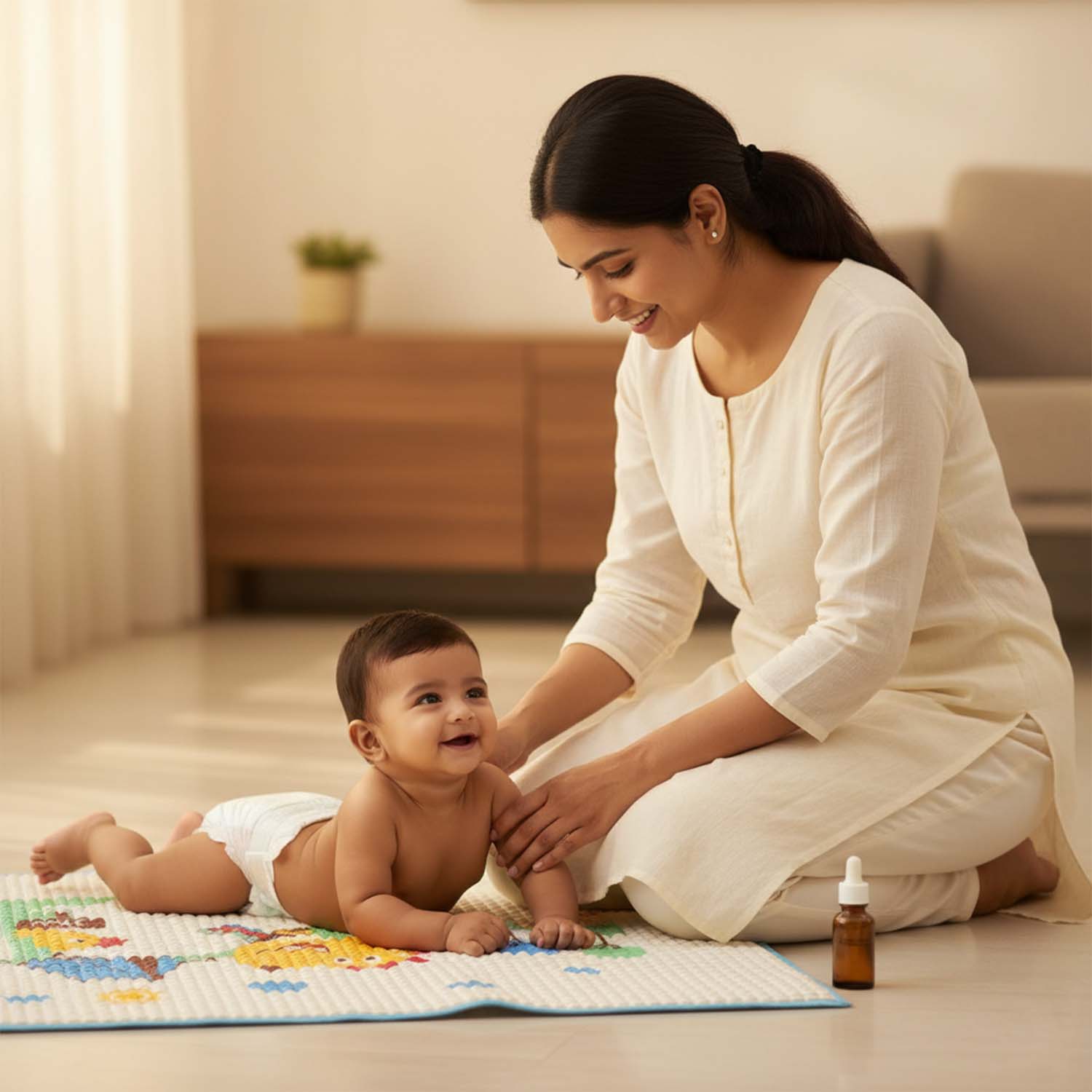 Baby Moo Dinosaur Camping Air Filled Waterproof Massage Mat - Blue