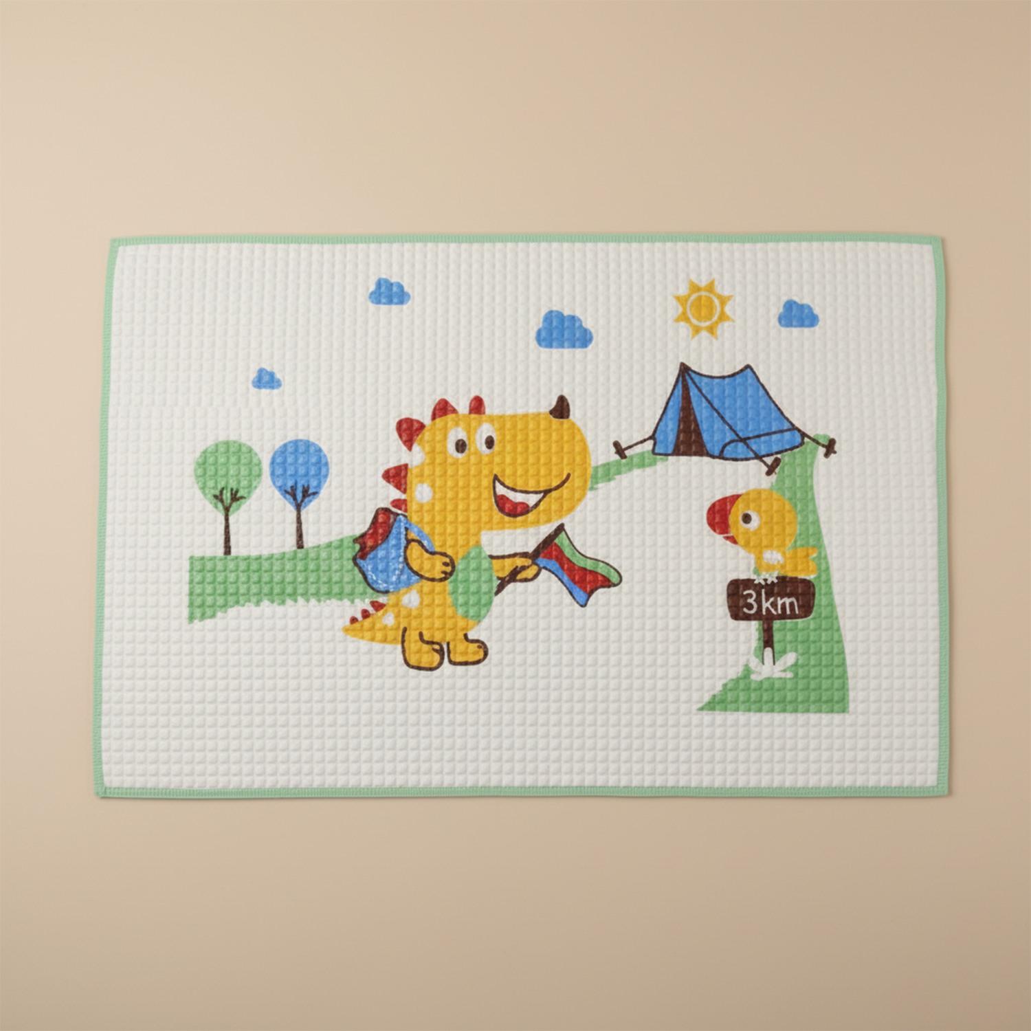 Baby Moo Dinosaur Camping Air Filled Waterproof Massage Mat - Green