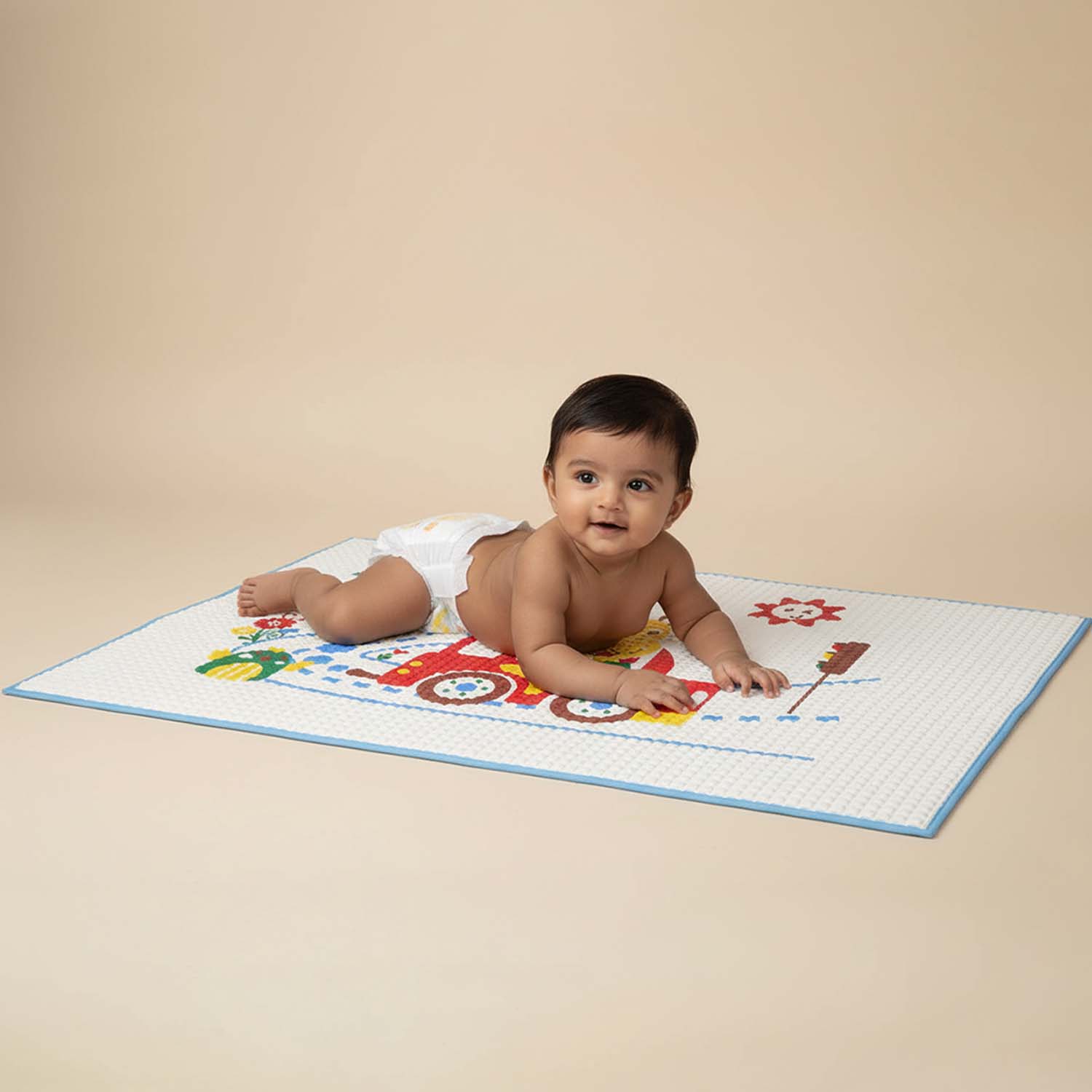 Baby Moo Hippo Car Ride Air Filled Waterproof Massage Mat - Blue