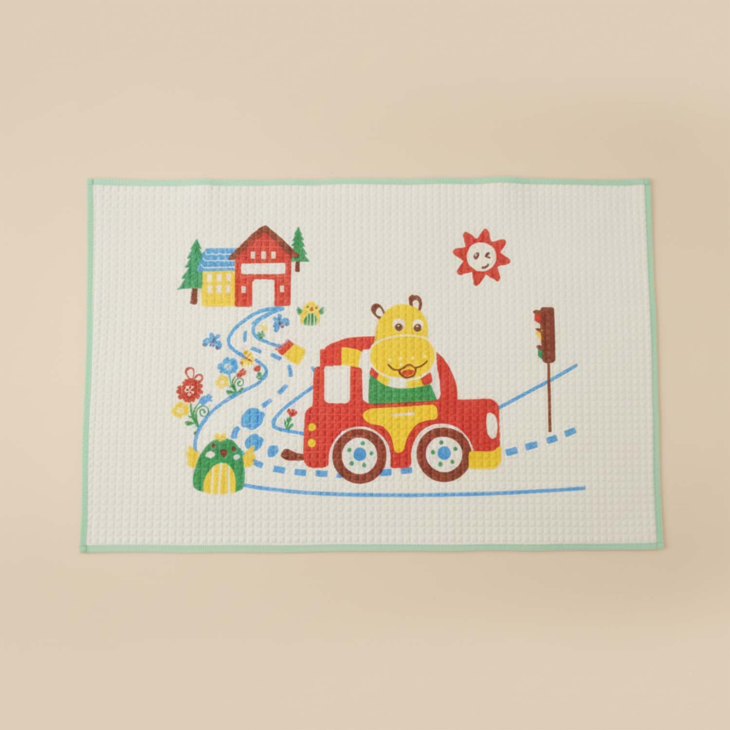 Baby Moo Hippo Car Ride Air Filled Waterproof Massage Mat - Green