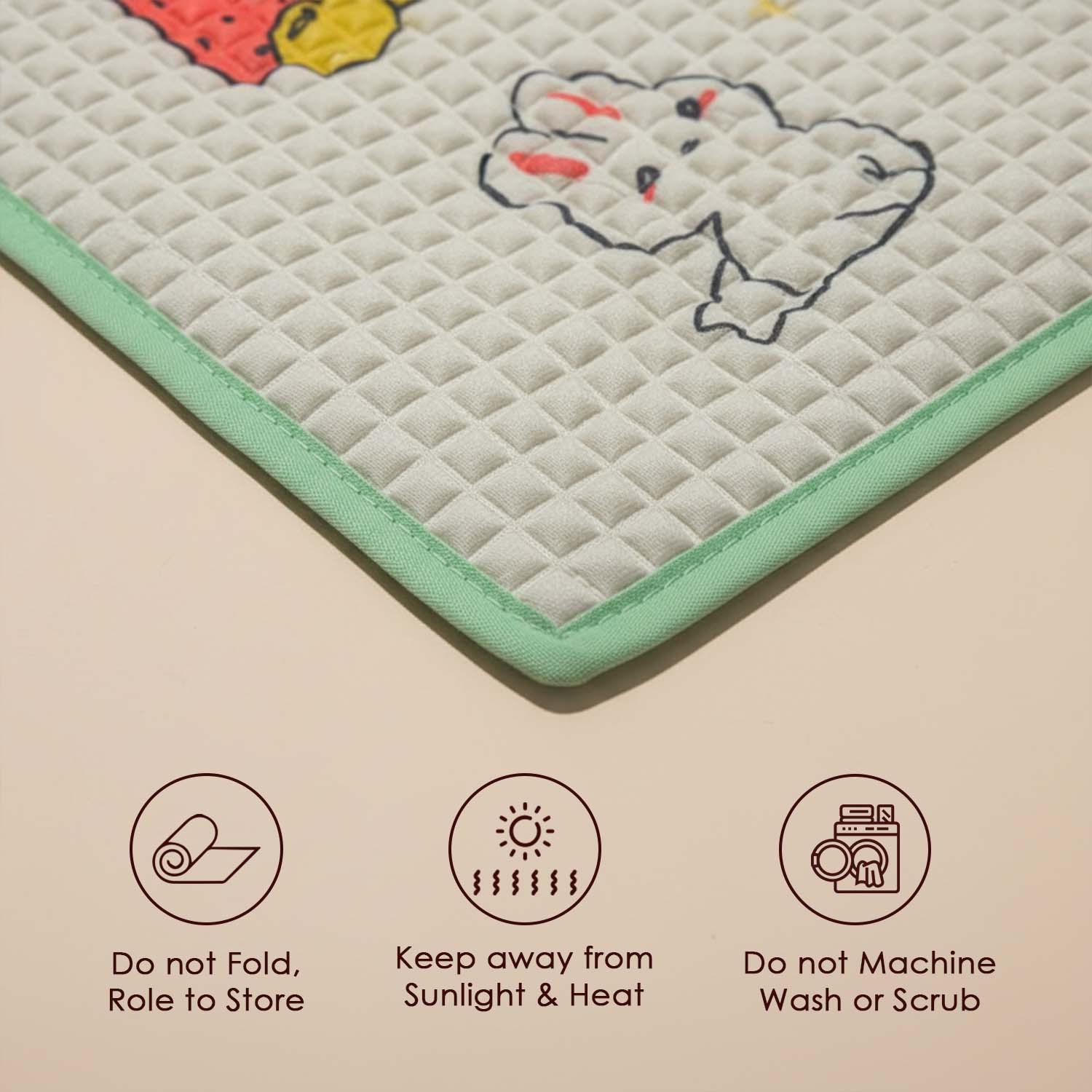 Baby Moo Rabbit Strawberry Cake Air Filled Waterproof Massage Mat - Green
