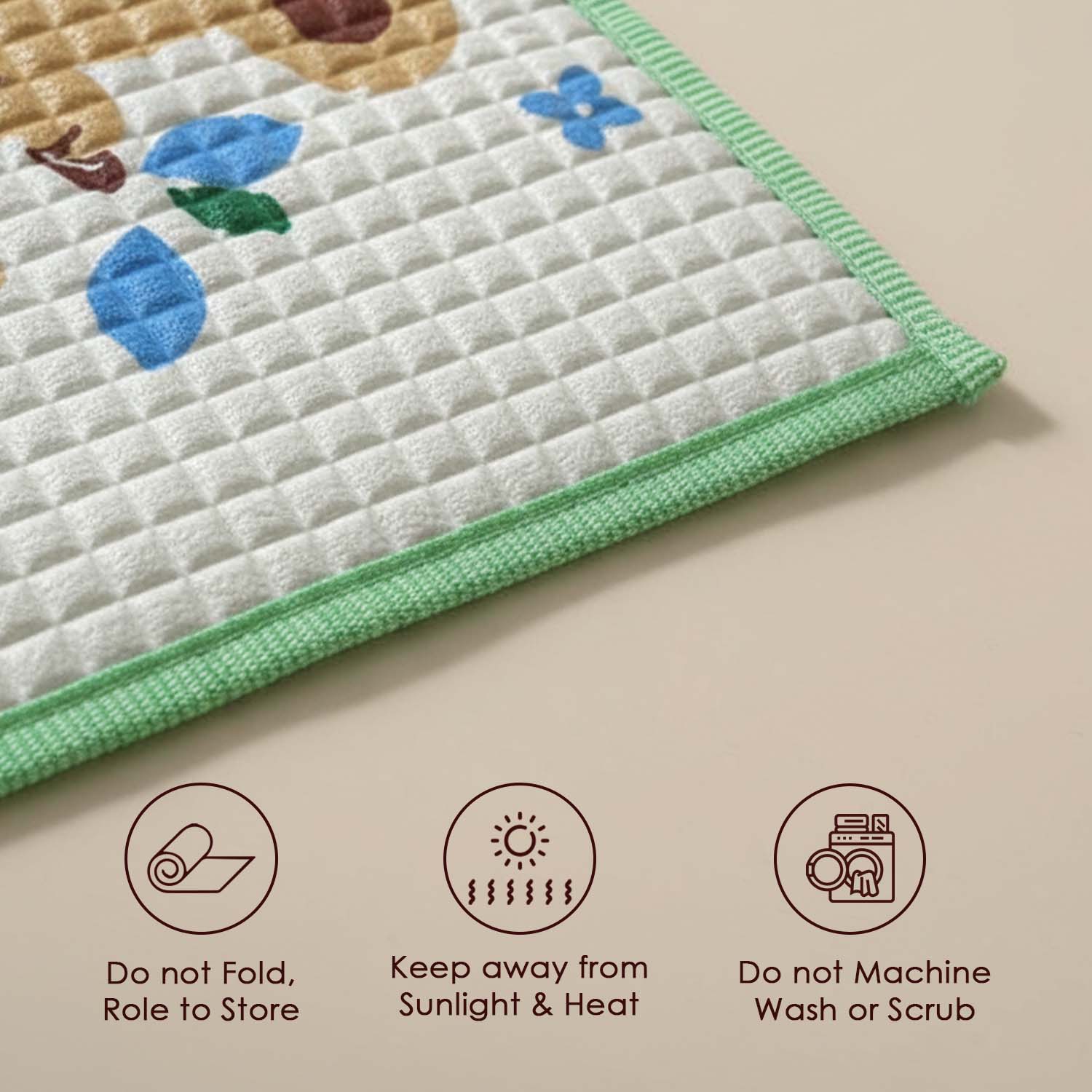 Baby Moo Teddy Seesaw Garden Air Filled Waterproof Massage Mat - Green