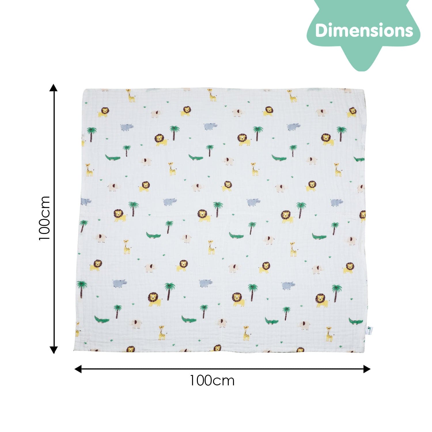 Animal Print White Small Print Muslin Blanket