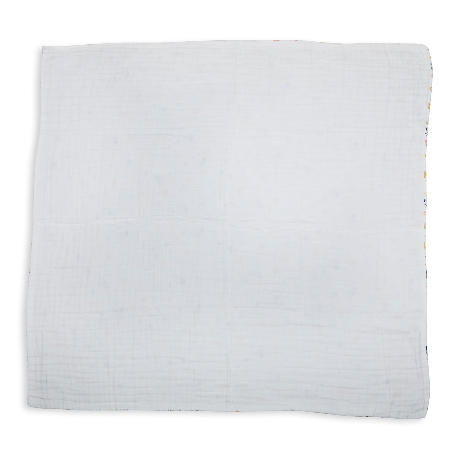 Printed White Muslin Small Blanket