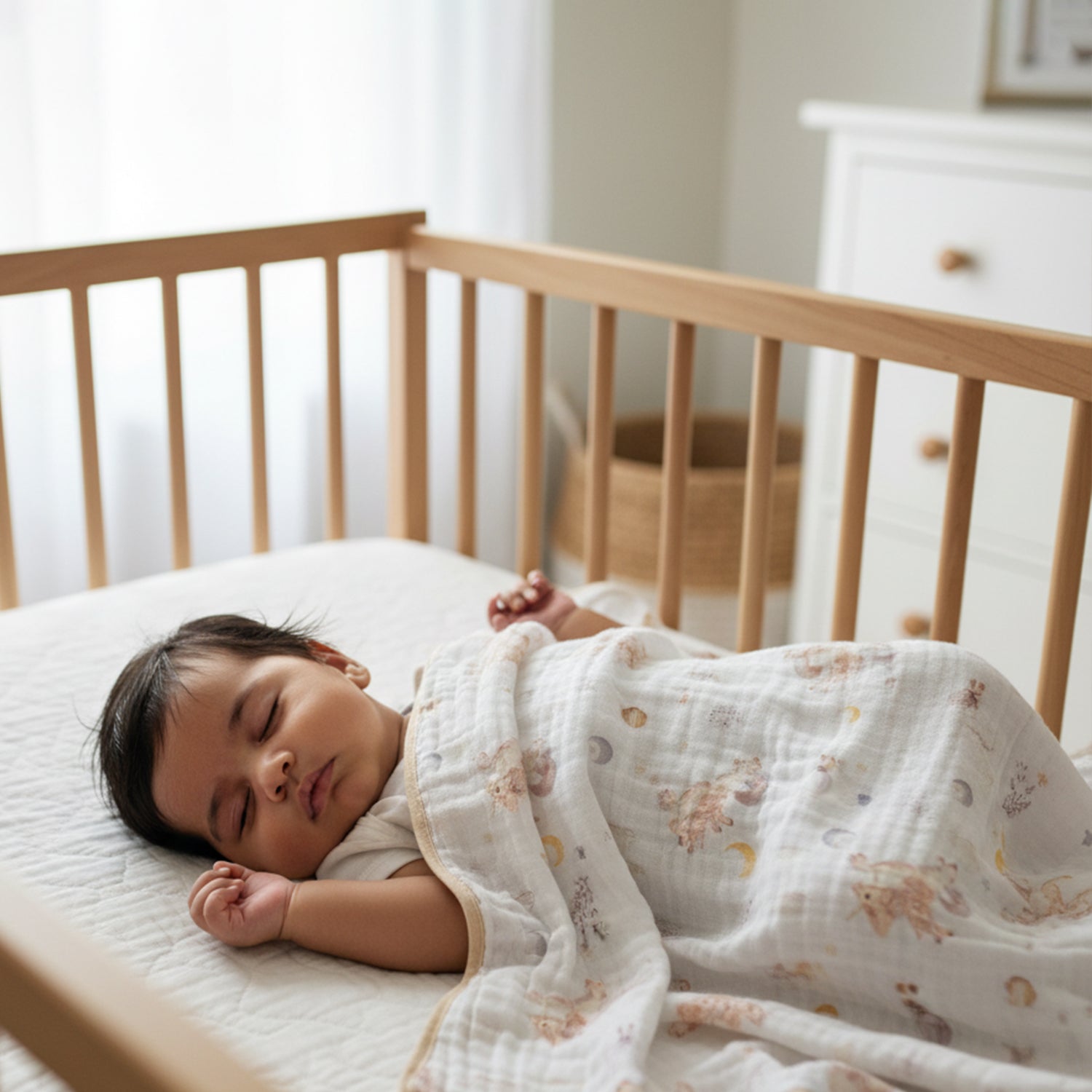 Baby Moo Magical World 6 Layer Muslin Blanket - White