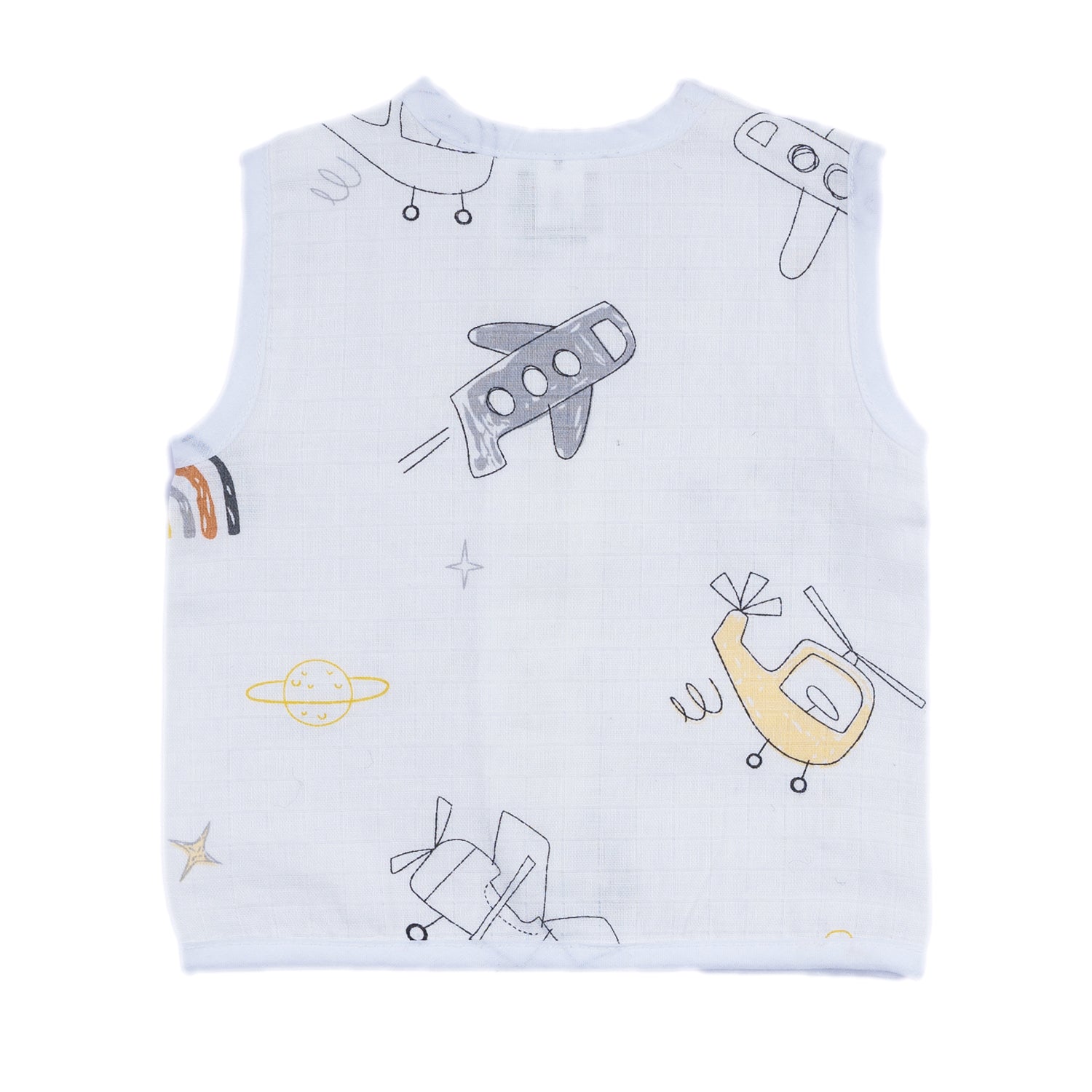 Baby Moo Sky Explorer Theme Print Infant Essentials 10 Pcs Muslin Clothing Gift Set - Multicolour