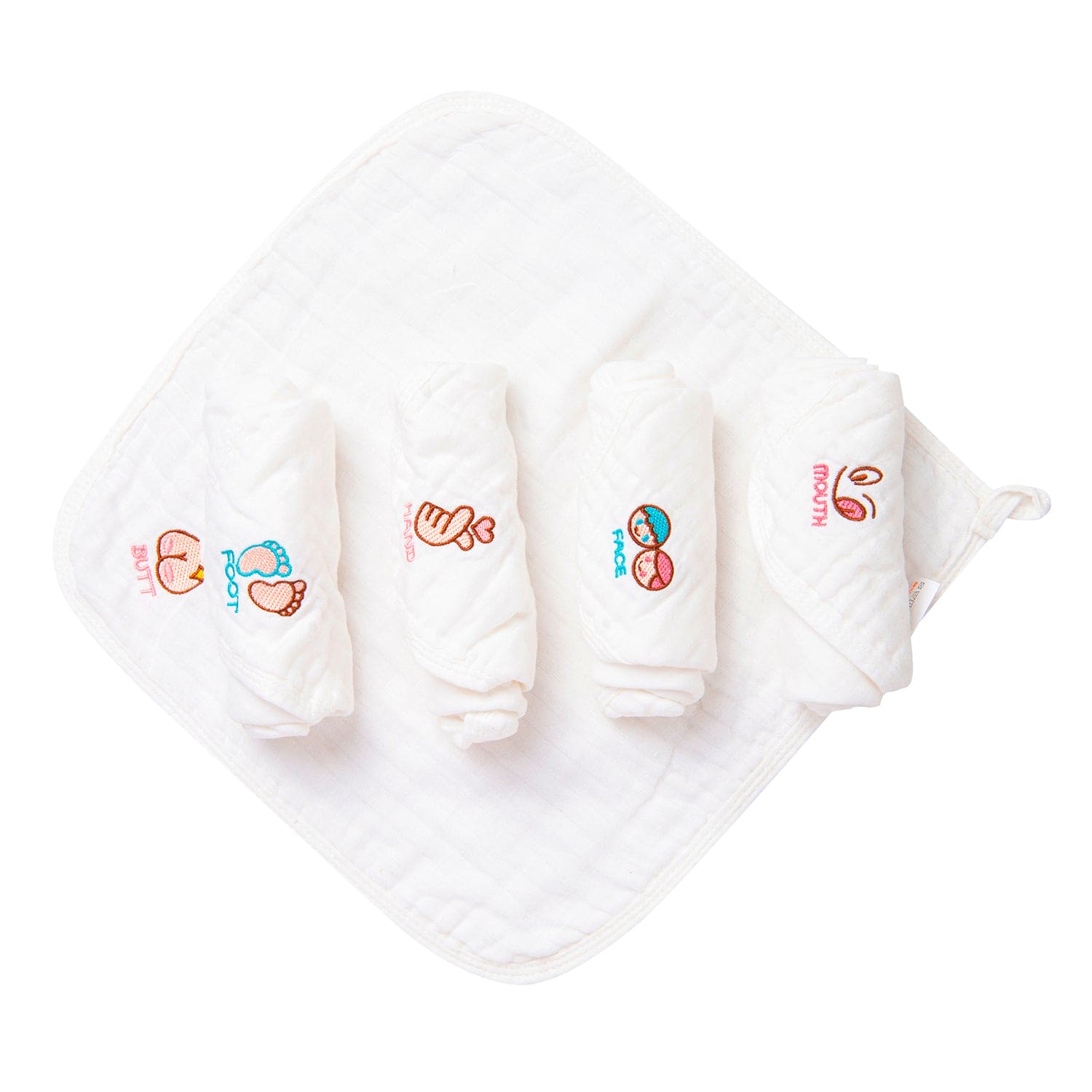 Wash Cloth Muslin Napkins Pack Of 5 Multipurpose White