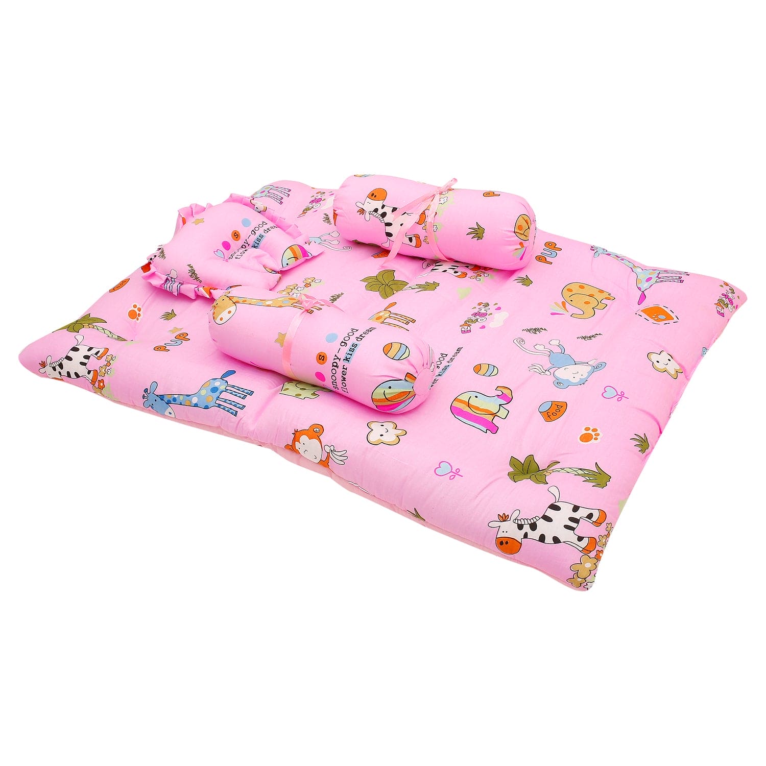 Mattress Set With Neck Pillow and Bolsters Savanna Ooh Na Na Pink