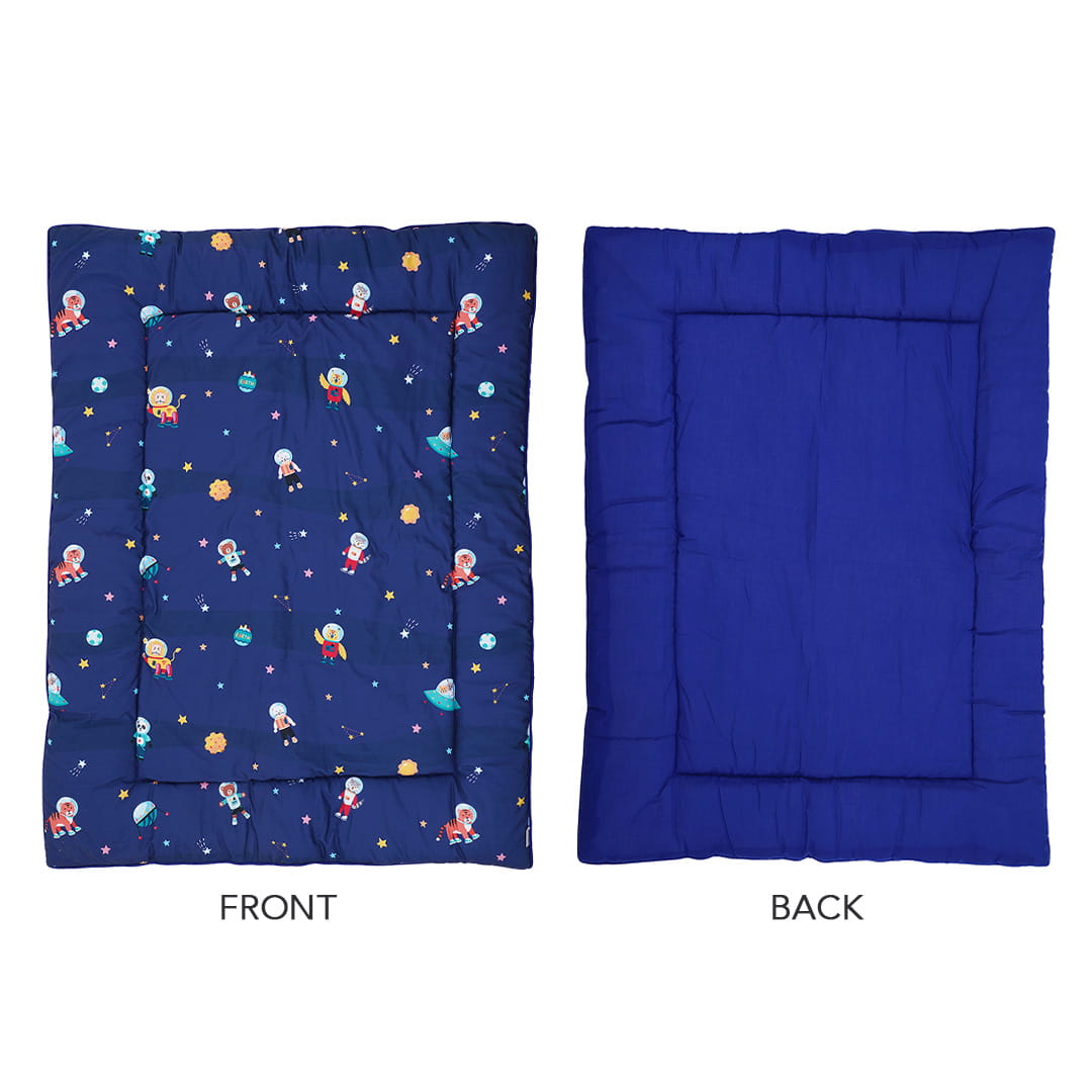 Baby Moo Space Bedding Gift Set 2 Bolsters, U Pillow, Mattress And Quilt Set - Blue - Baby Moo