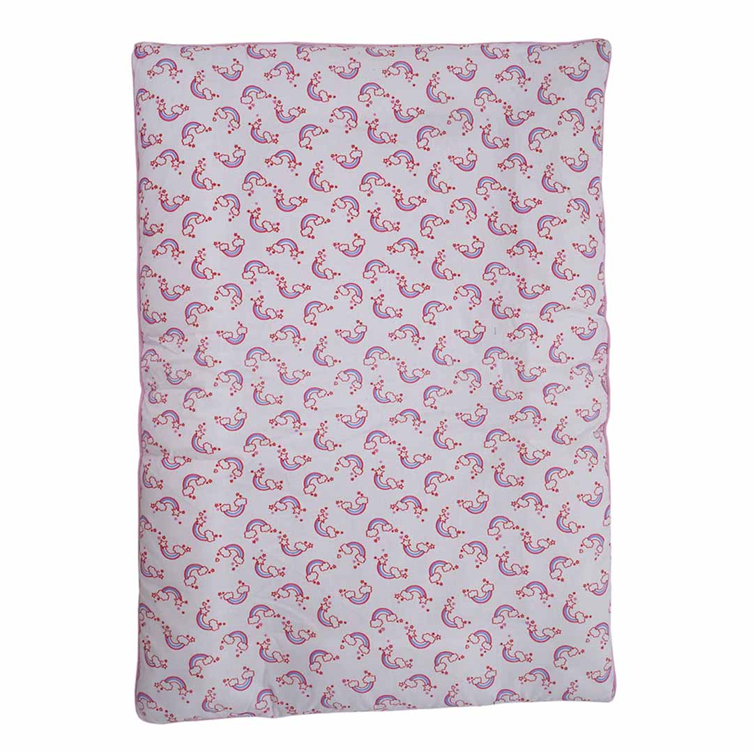 Baby Moo Unicorn Soft Velvet U Pillow, 2 Side Bolsters Mattress Set - Pink - Baby Moo
