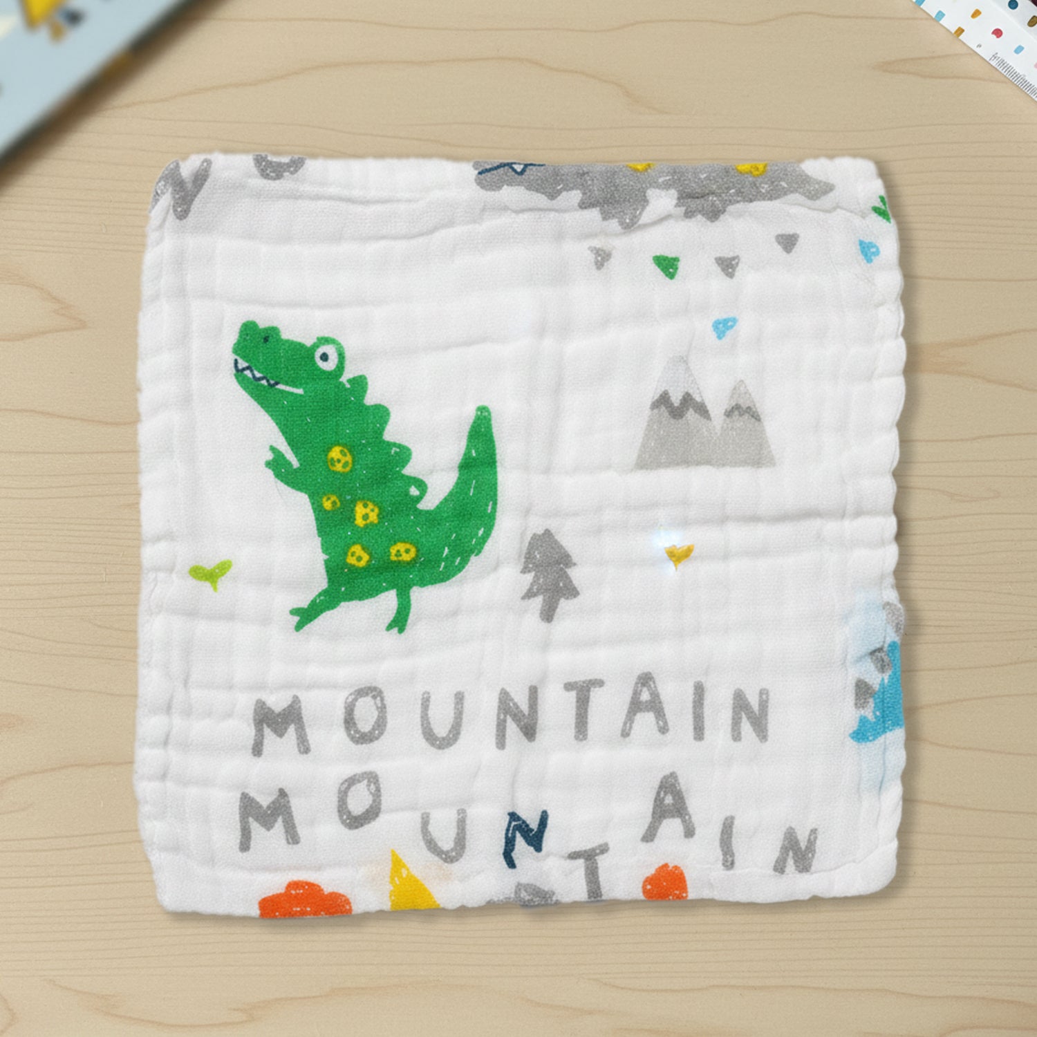 Baby Moo Little Adventures Printed Pack of 3 Soft Hankies Multipurpose Wash Cloth Muslin Napkin  - White