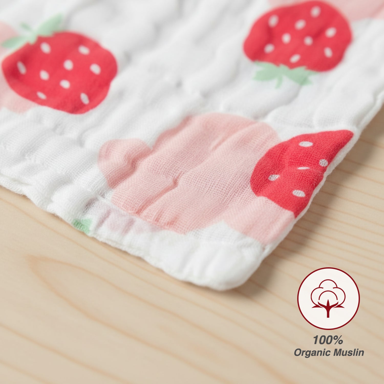 Baby Moo Fruity Fauna Printed Pack of 3 Soft Hankies Multipurpose Wash Cloth Muslin Napkin  - White