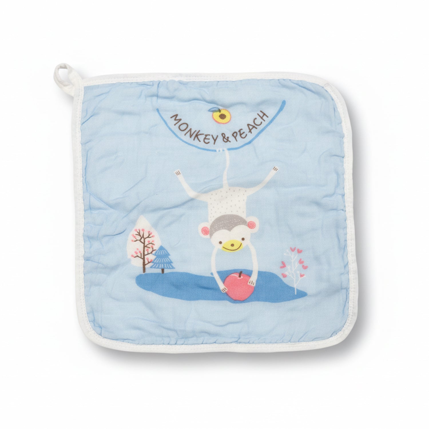Baby Moo Animal Appetites Pack of 5 Soft Hankies Multipurpose Wash Cloth Muslin Napkin  - Blue