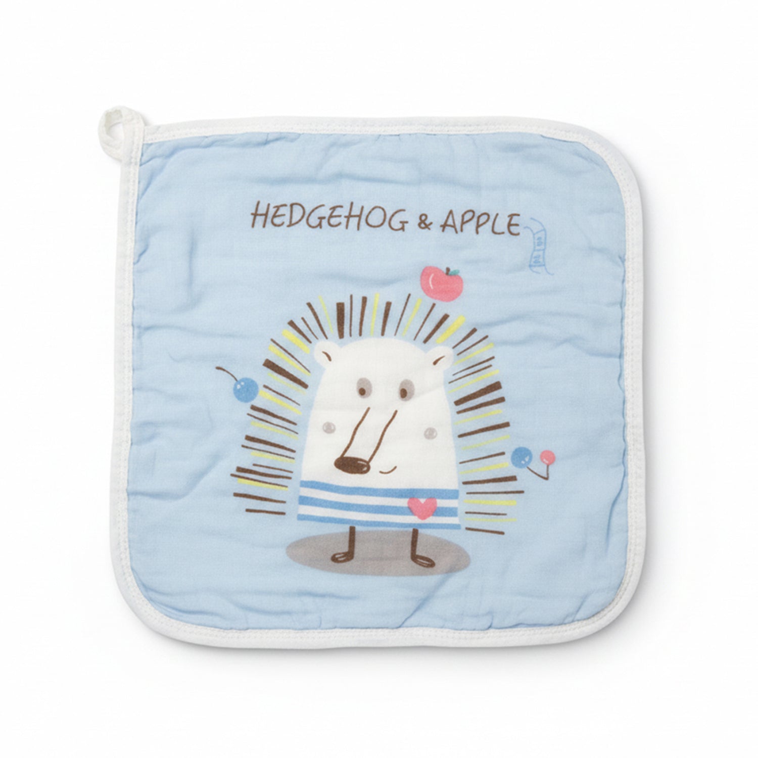 Baby Moo Animal Appetites Pack of 5 Soft Hankies Multipurpose Wash Cloth Muslin Napkin  - Blue