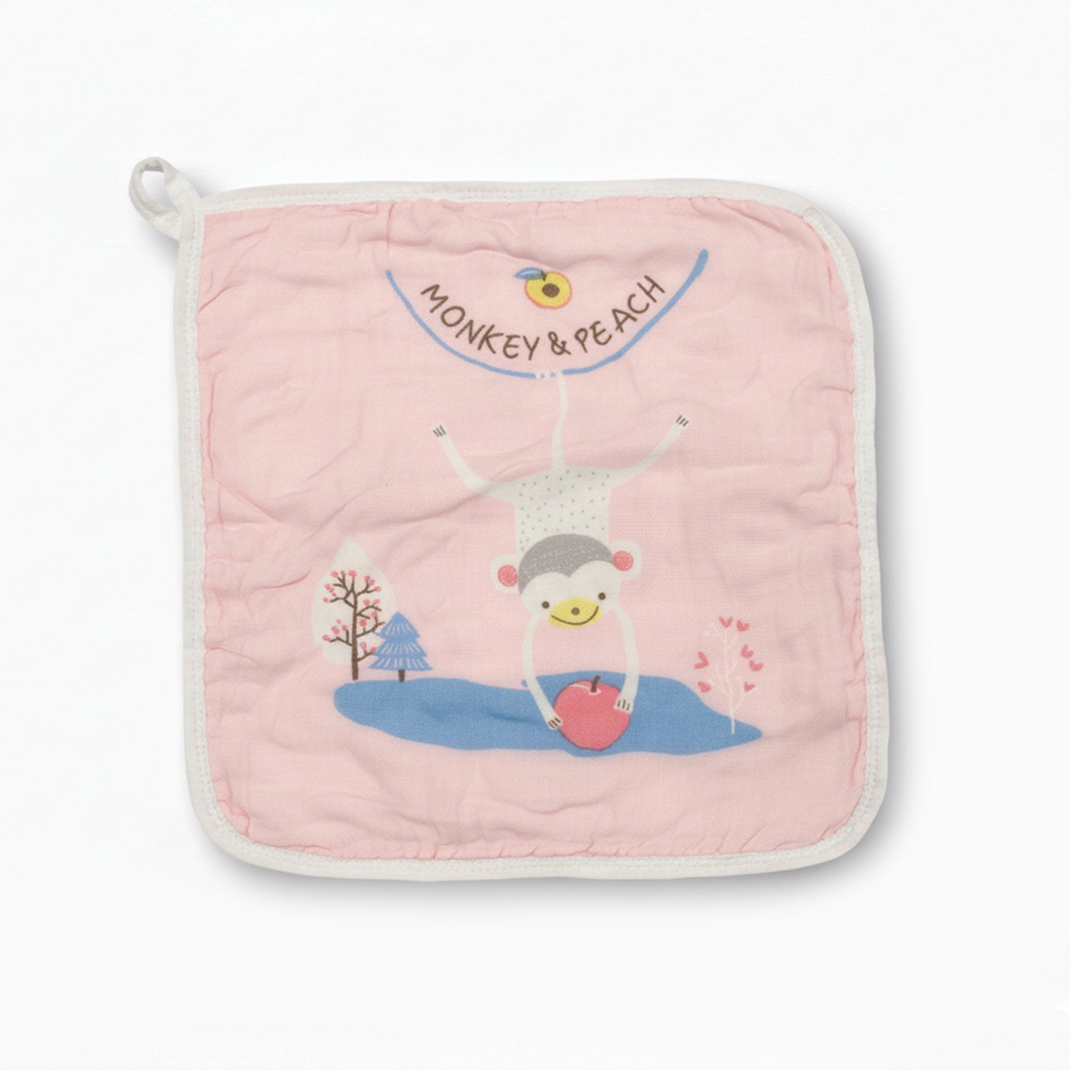 Baby Moo Mom's Love Pack of 5 Soft Hankies Multipurpose Wash Cloth Muslin Napkin  - Peach