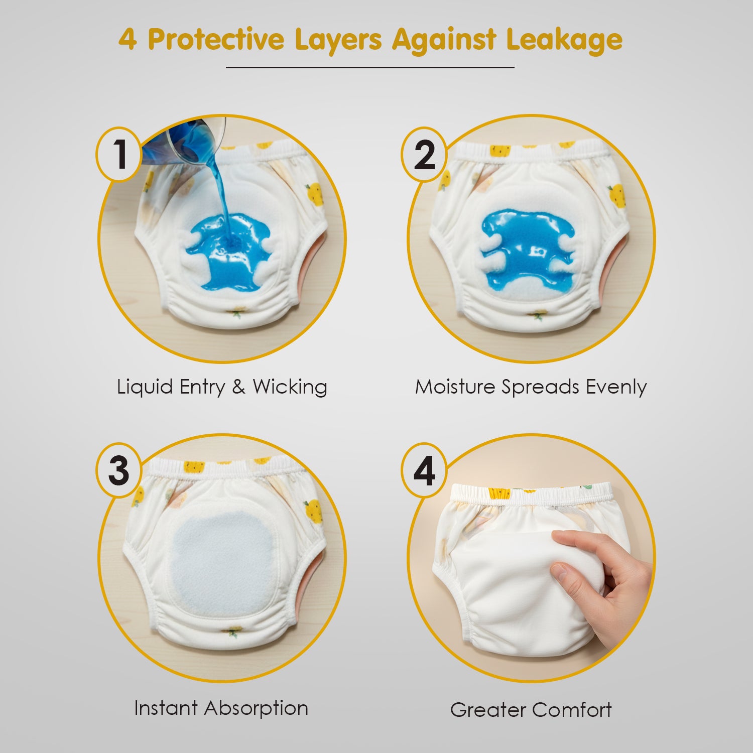 Baby Moo Tiger Cub Reusable Cloth Toddler Training Pants - Multicolour