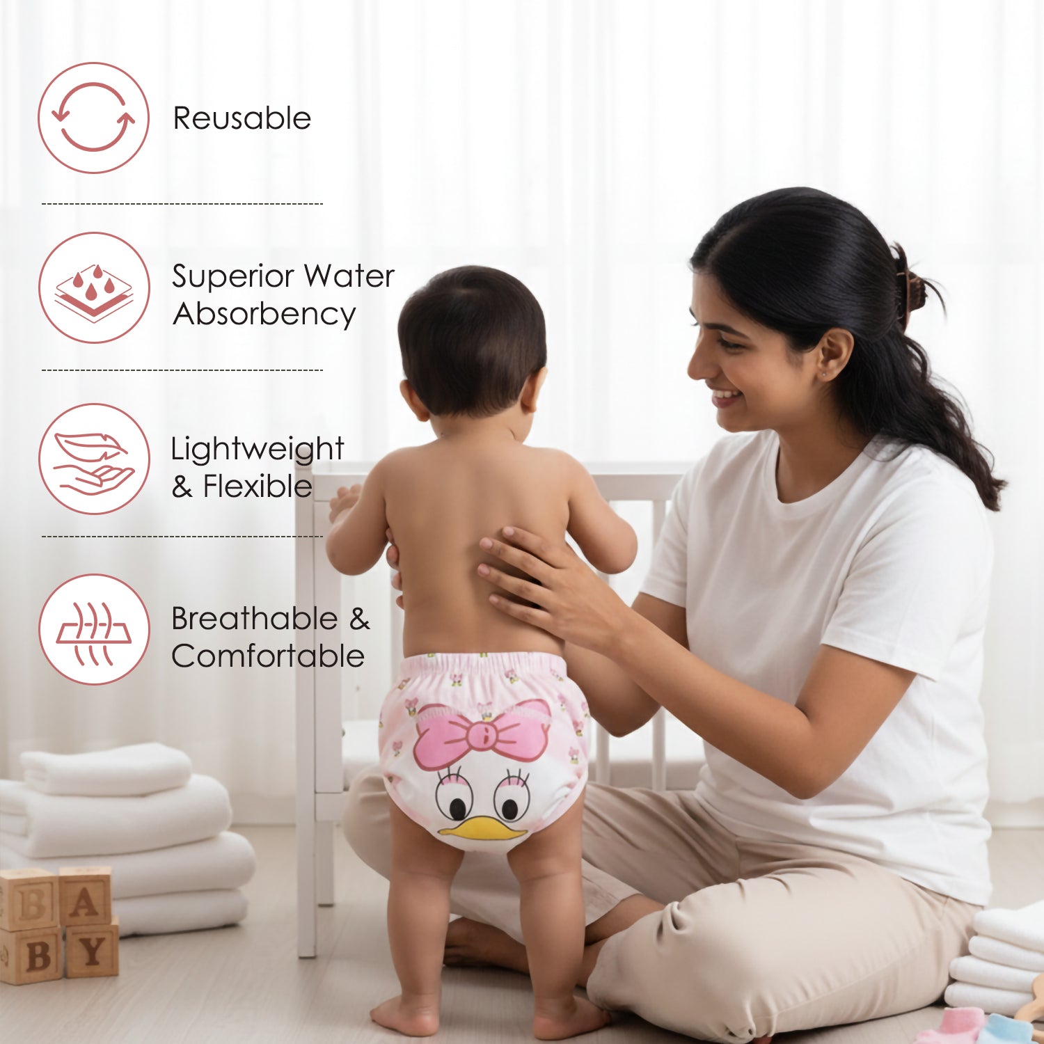 Baby Moo Duckling Reusable Cloth Toddler Training Pants - Multicolour