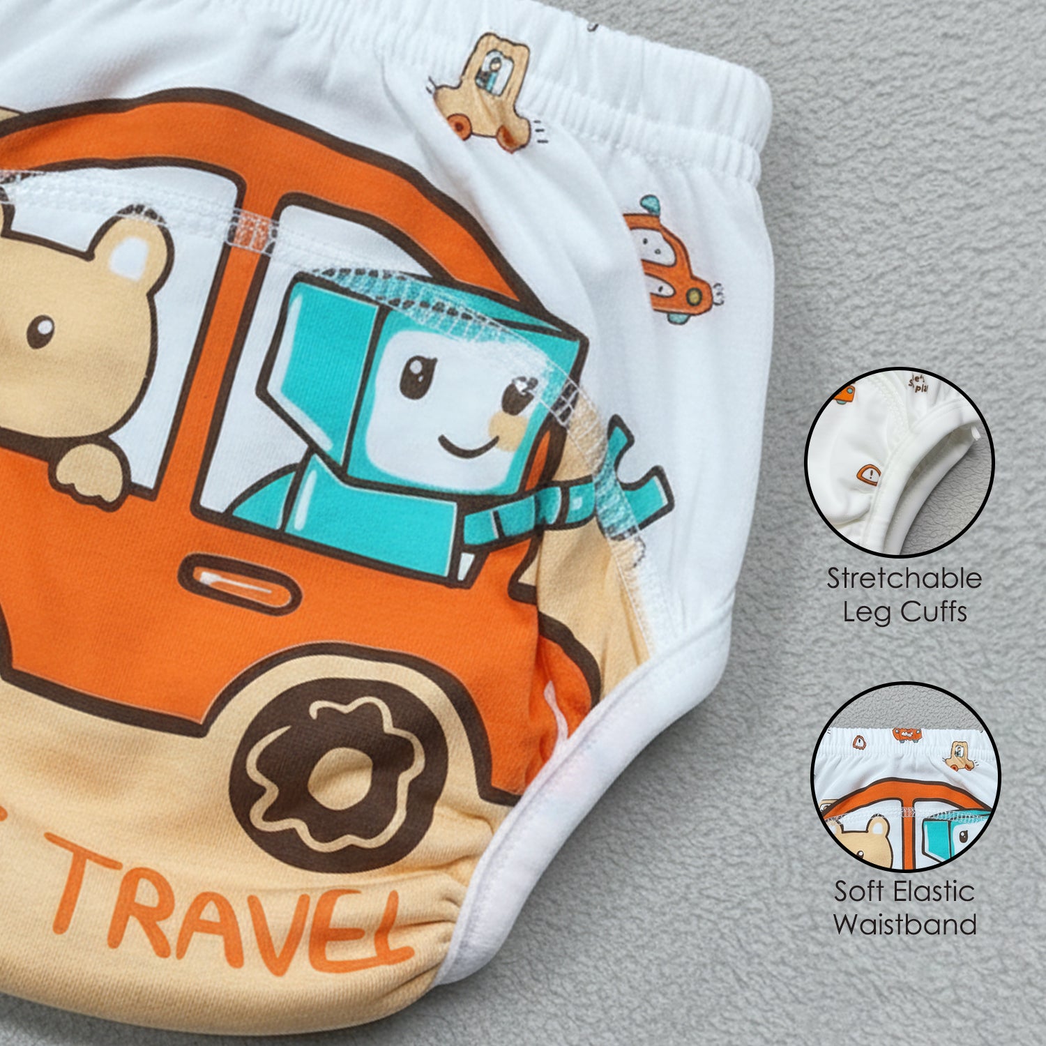 Baby Moo Taxi Travel Reusable Cloth Toddler Training Pants - Multicolour