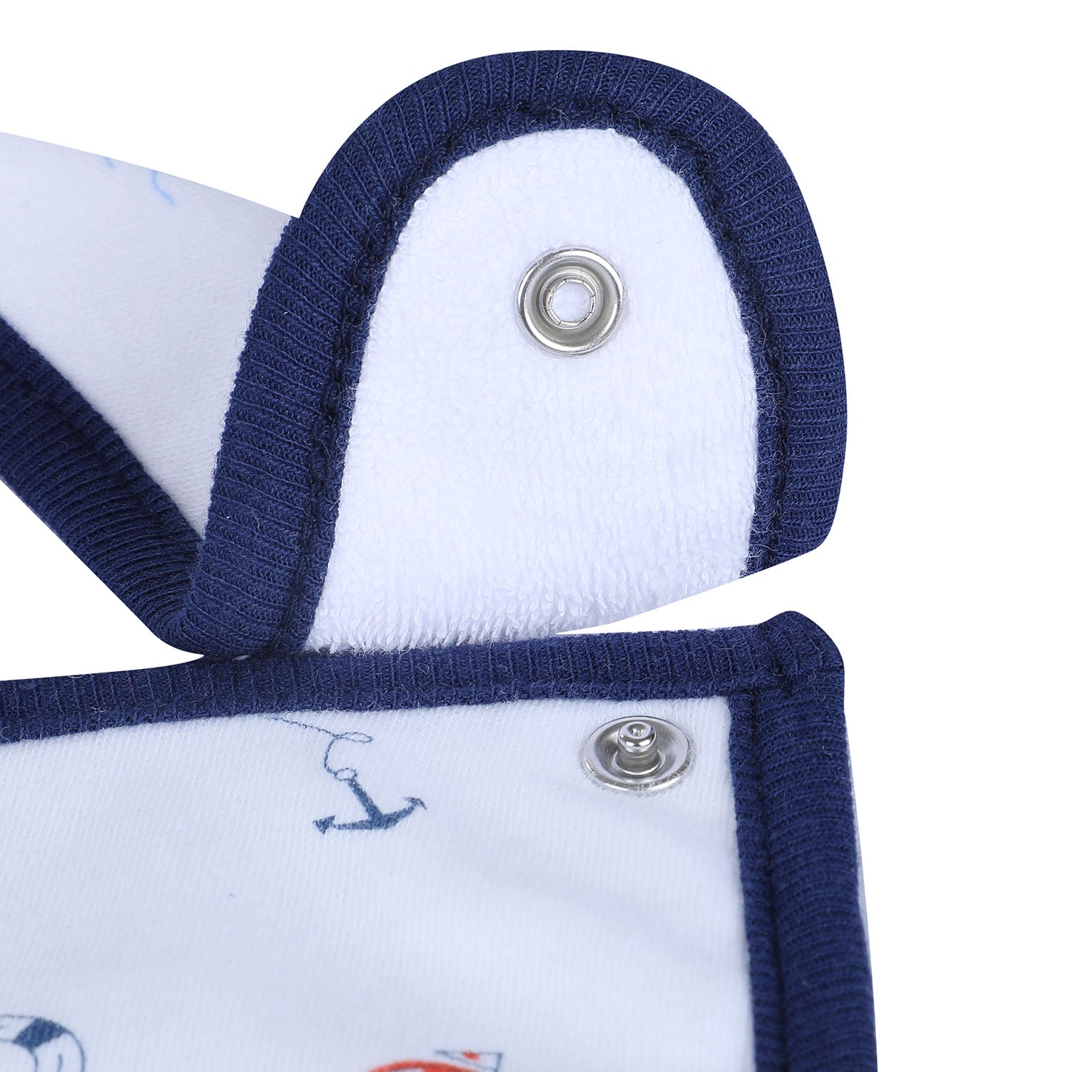 Baby Moo Daddy's Sailor Cotton 2 Pack Buttoned Feeding Bibs - Red - Baby Moo
