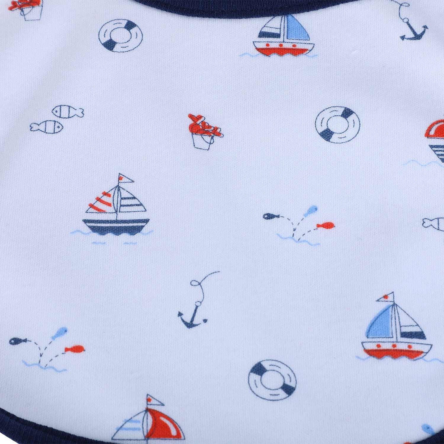 Baby Moo Daddy's Sailor Cotton 2 Pack Buttoned Feeding Bibs - Red - Baby Moo
