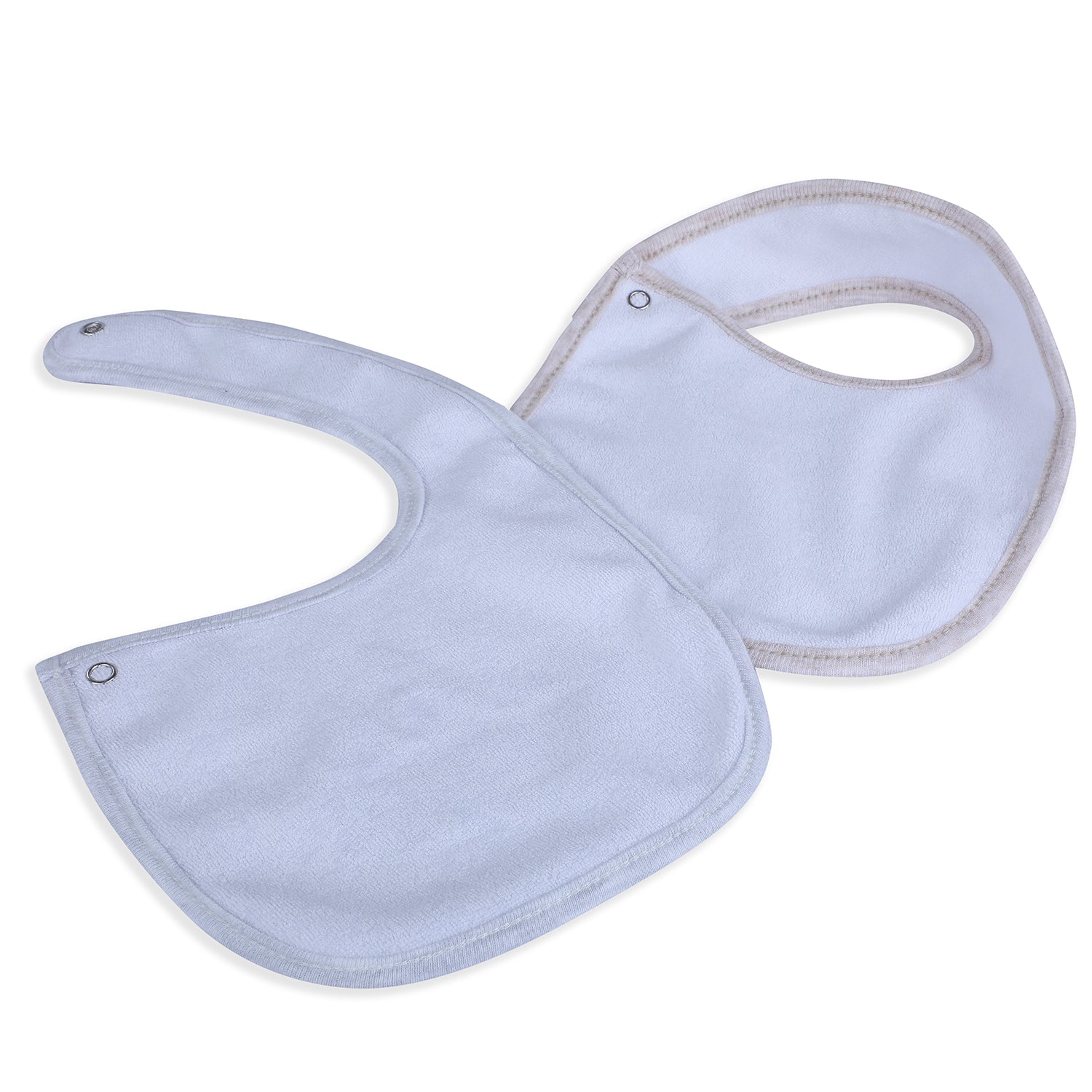 Baby Moo Welcome Baby Cotton 2 Pack Buttoned Feeding Bibs - Grey - Baby Moo