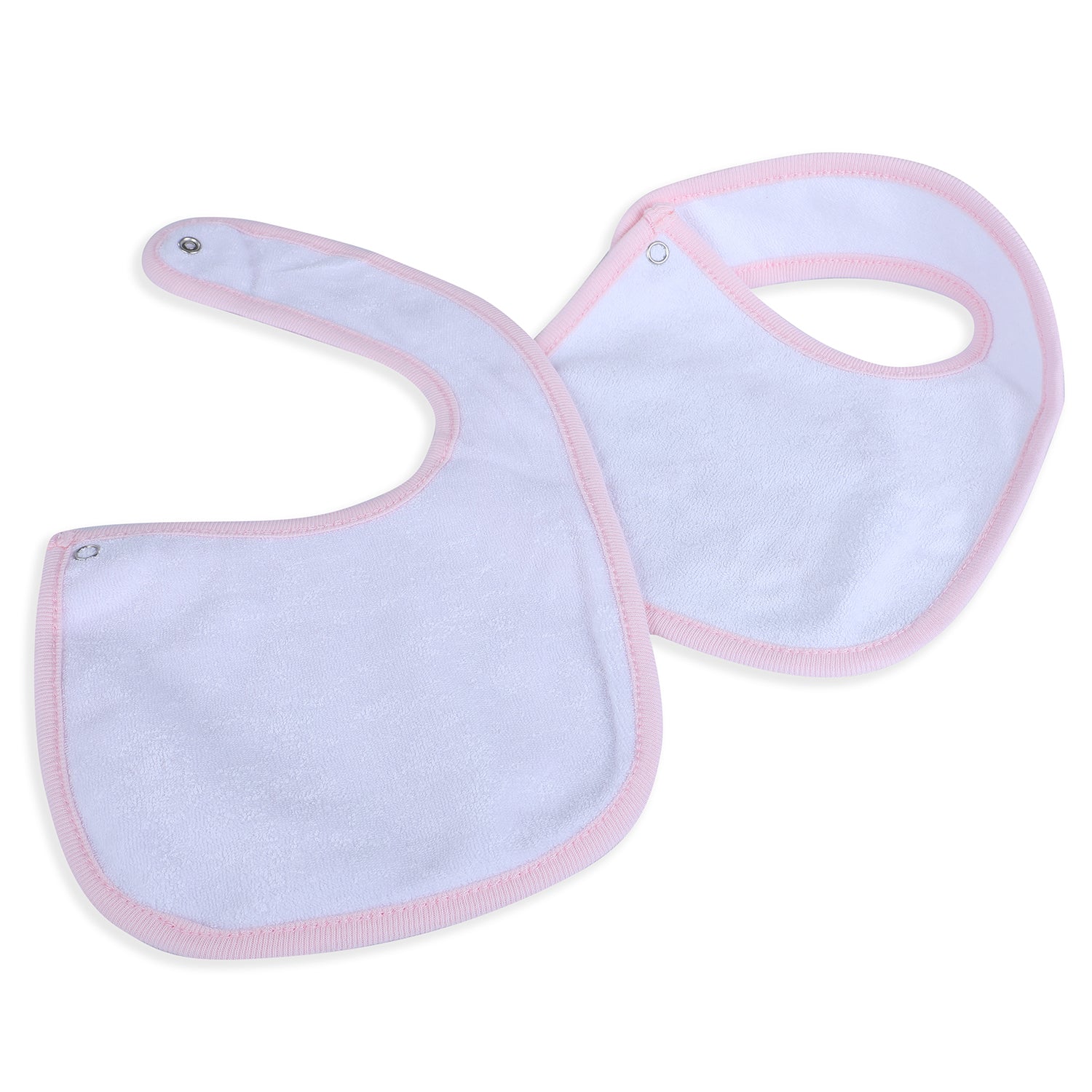 Baby Moo Little Sister Cotton 2 Pack Buttoned Feeding Bibs - Pink - Baby Moo