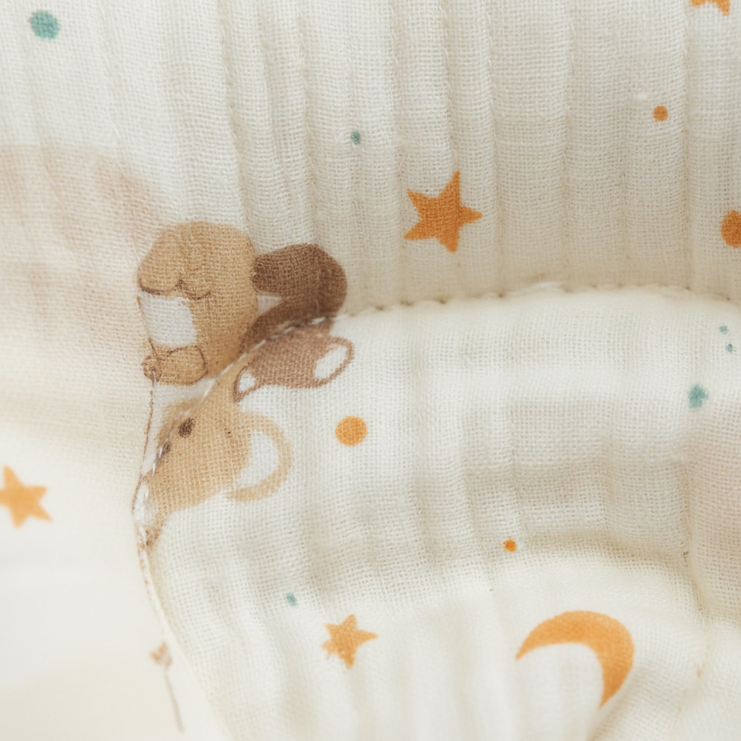 Baby Moo 3D Ear Design Koala Print Muslin Head Shaping Neck Support Pillow - Cream