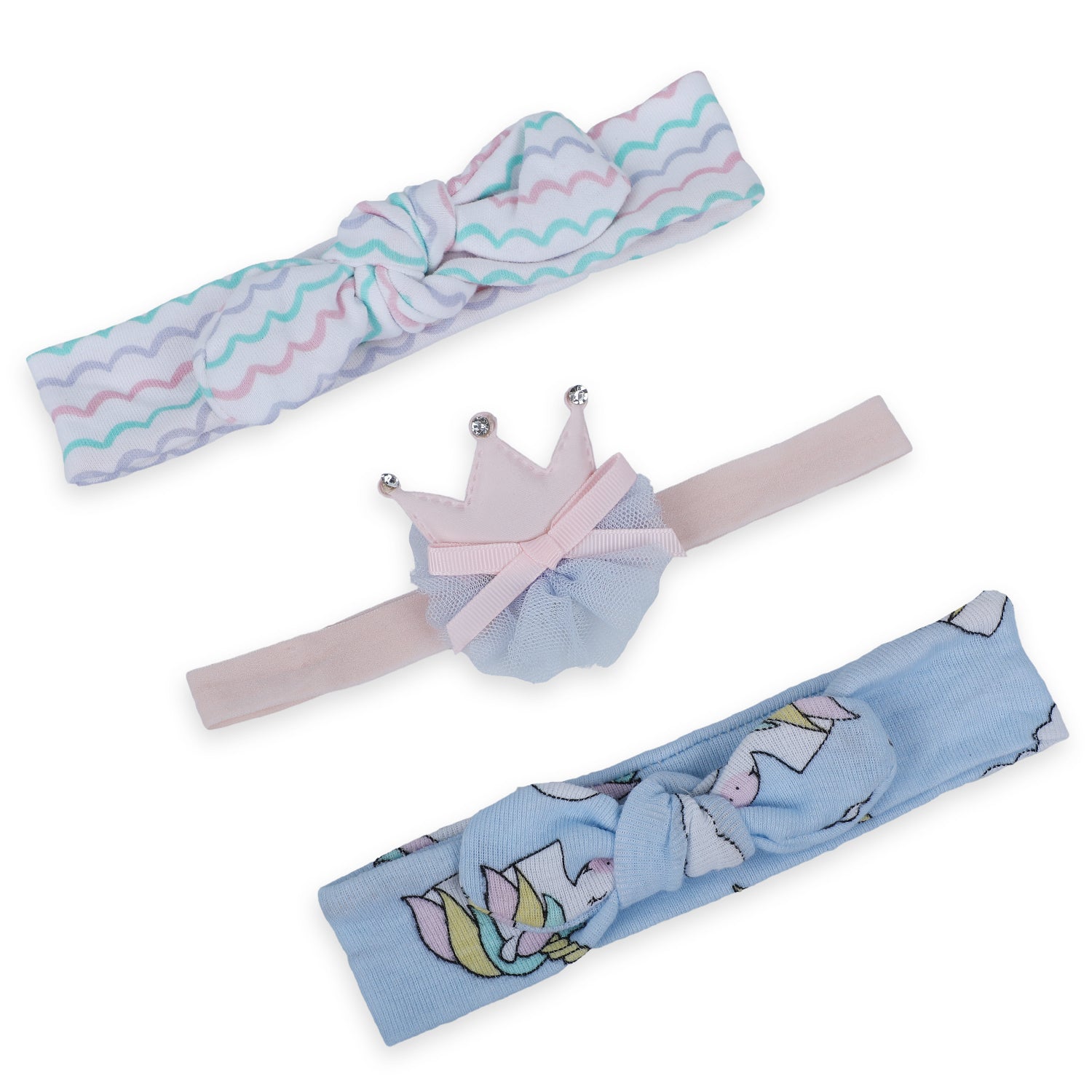 Baby Moo Unicorn Bow Headband Set of 3 - Multicolour - Baby Moo