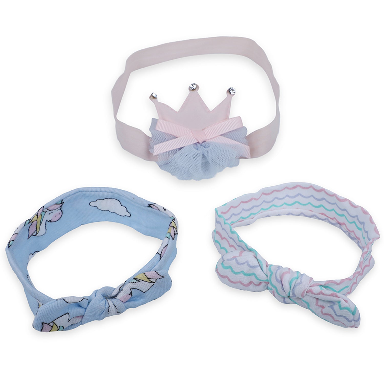 Baby Moo Unicorn Bow Headband Set of 3 - Multicolour - Baby Moo