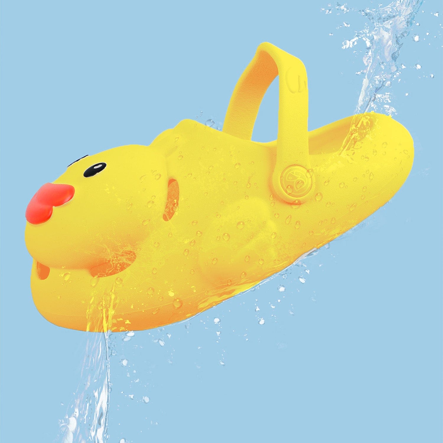 Baby Moo Swimming Duck Waterproof Anti-Skid Sling Back Clogs - Yellow - Baby Moo