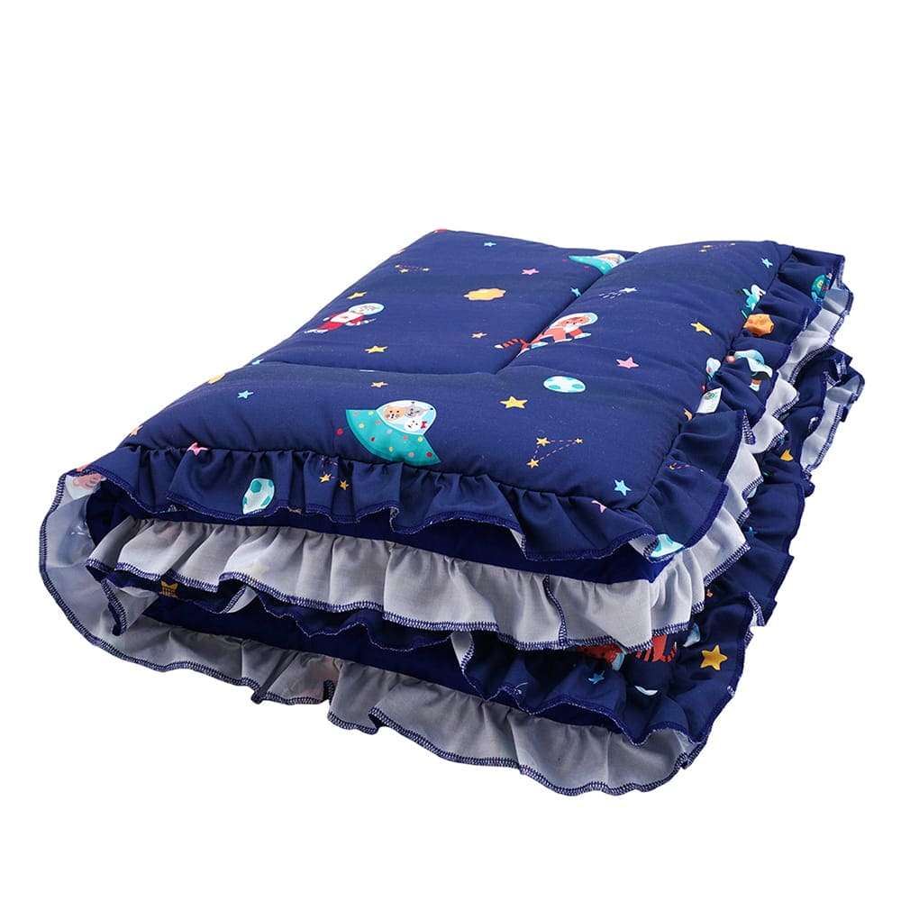 Baby Moo Space Soft Frill Large Duvet Quilt - Blue - Baby Moo