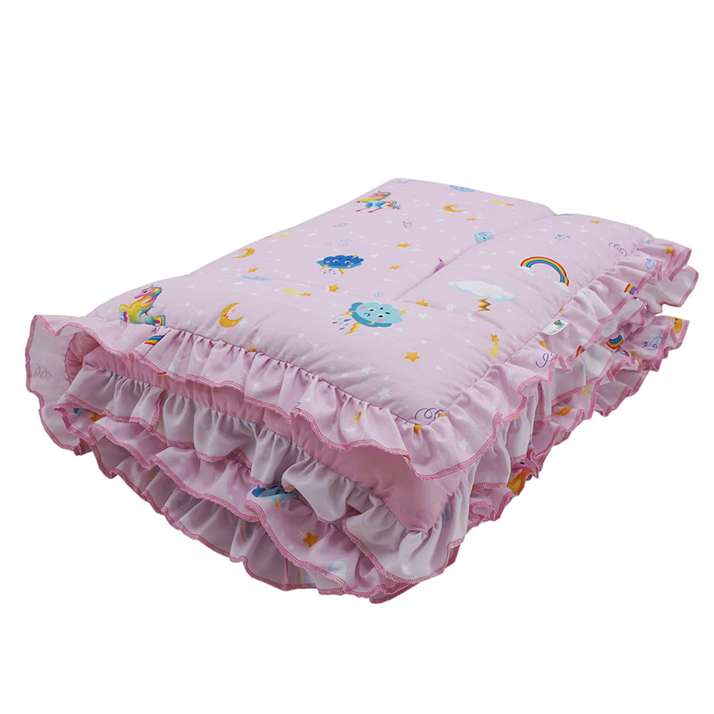 Baby Moo Unicorn Soft Frill Large Duvet Quilt - Pink - Baby Moo