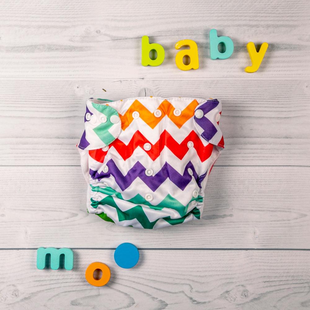 Abstract Multicolour Adjustable & Washable Diaper - Baby Moo