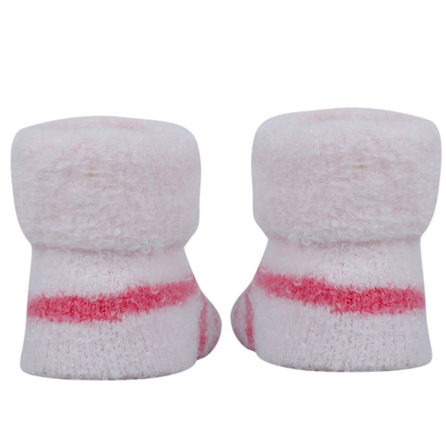 Baby Moo Lady Bug Stripes Soft Socks Booties Pack of 2 - Pink, White