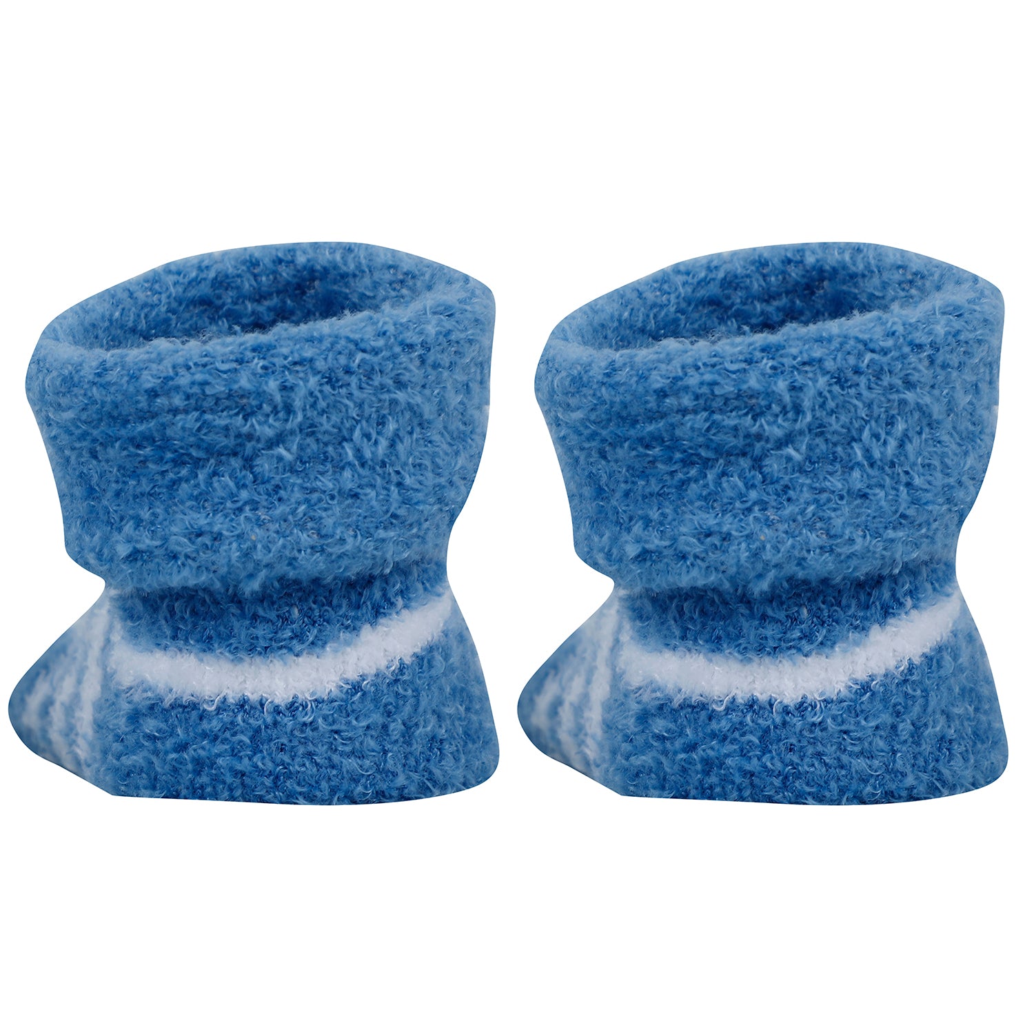 Baby Moo Striped Soft Socks Booties Pack of 2 - Blue