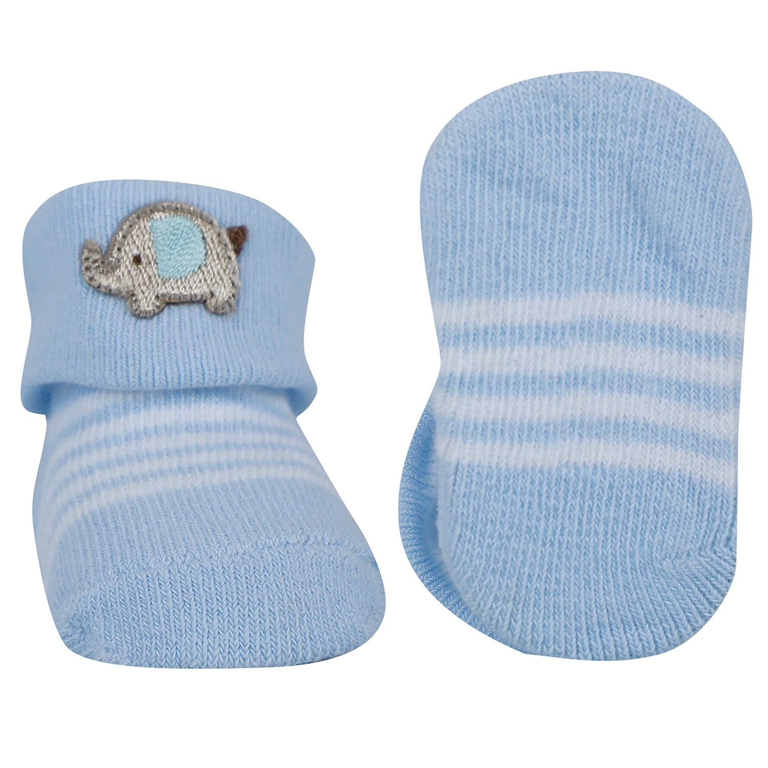 Baby Moo I Love Mommy Printed Elegent Socks Booties Pack of 2 - Blue