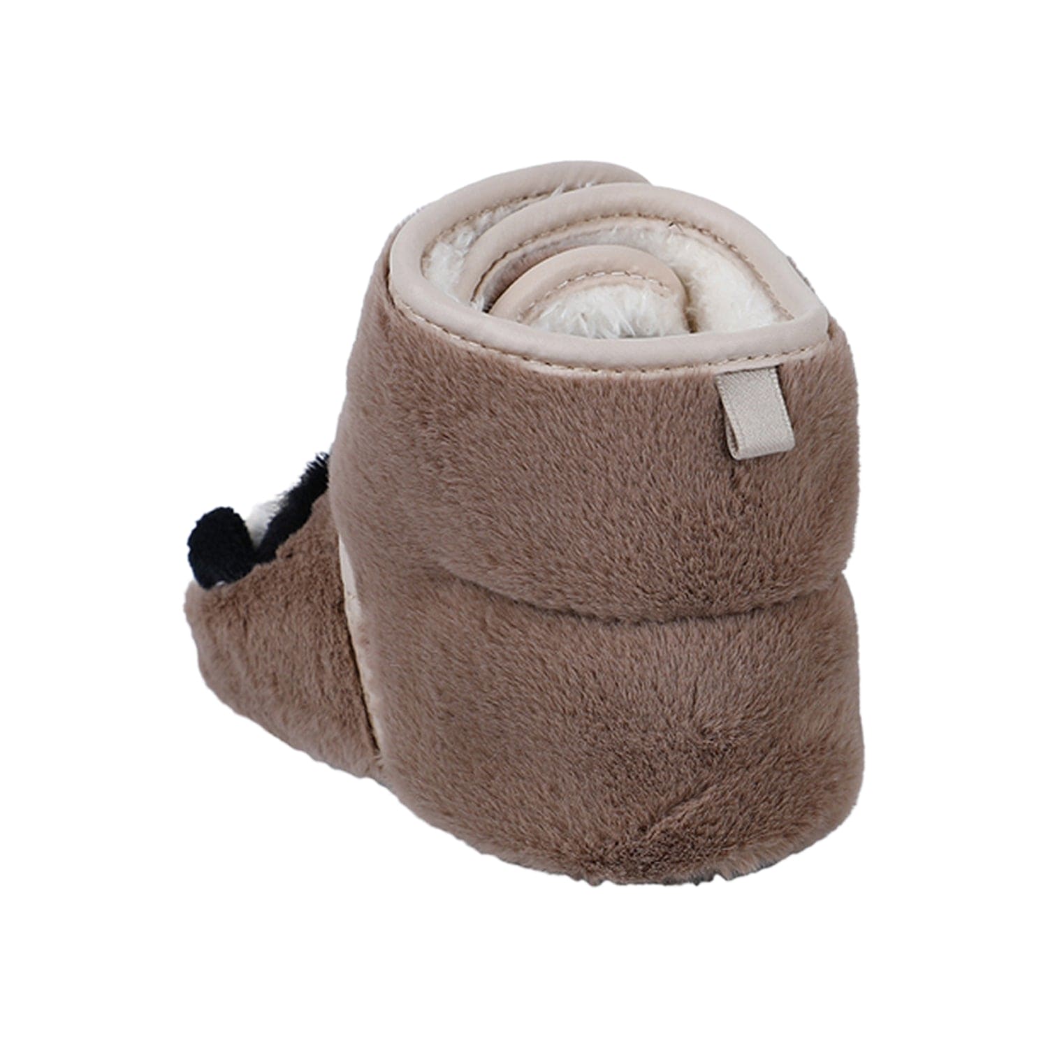 Baby Moo Penguin Warm Veclro Strap Fur Booties - Brown
