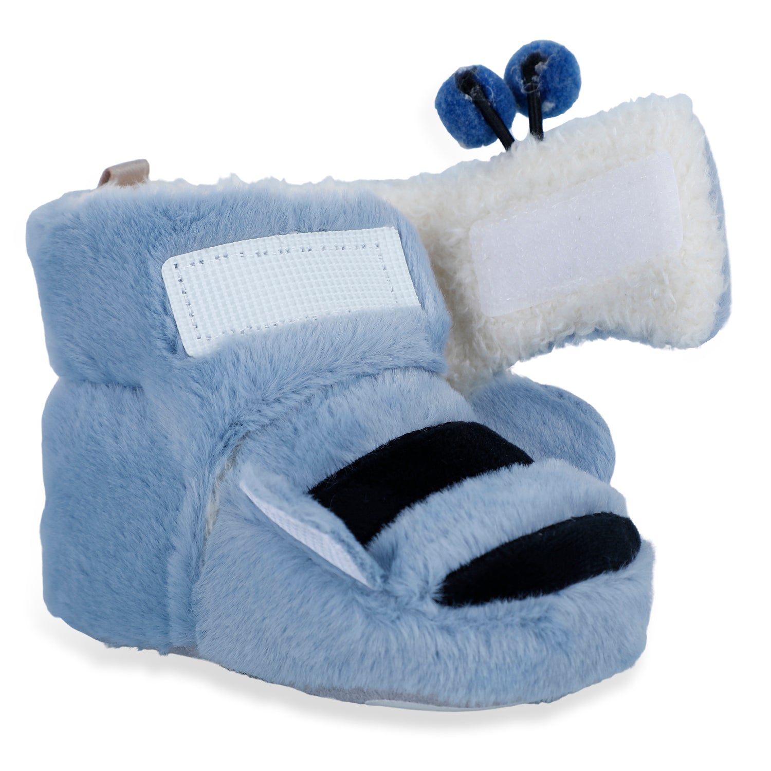 Baby Moo Bumble Bee 3D Warm Furry Booties - Blue - Baby Moo