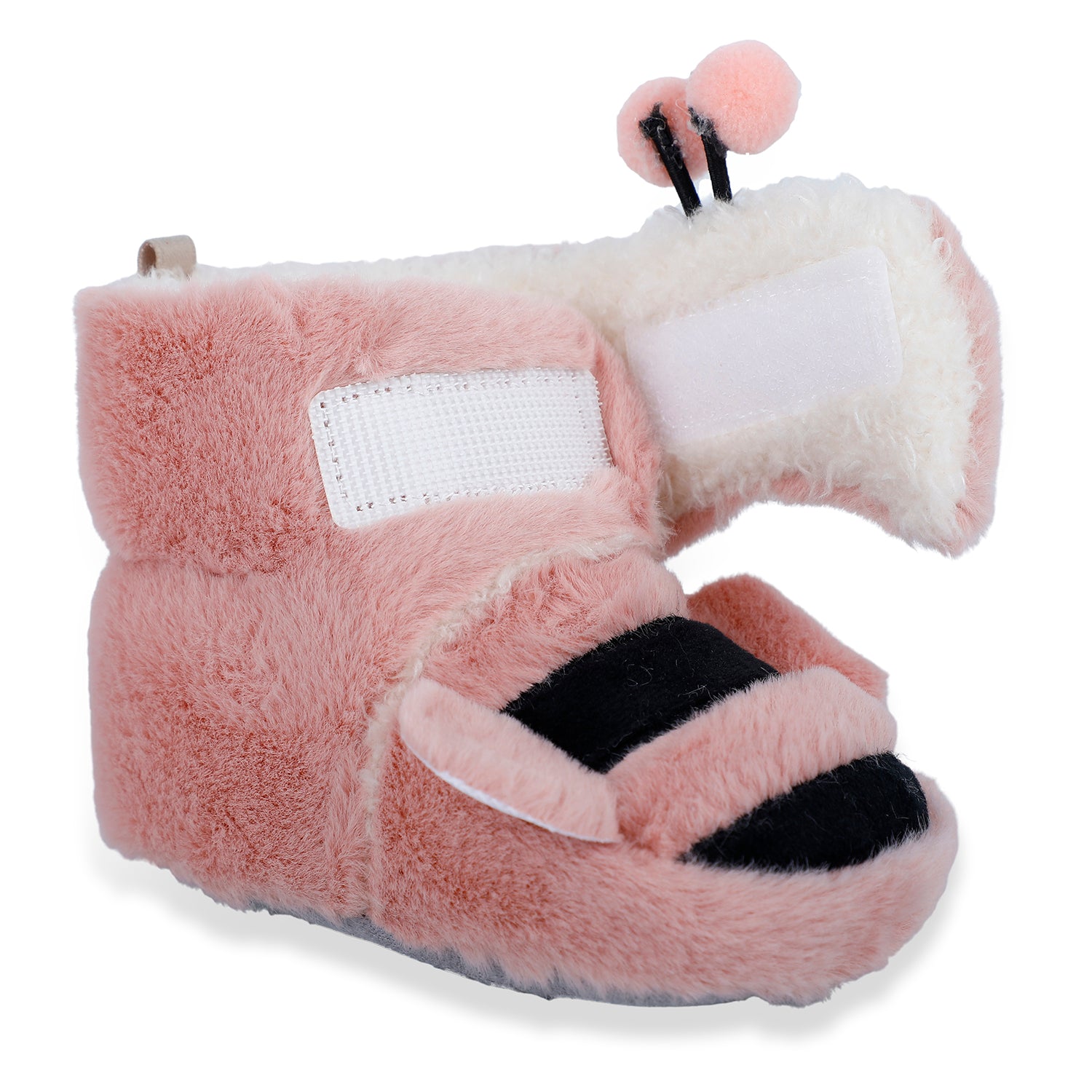 Baby Moo Bumble Bee 3D Warm Furry Booties - Pink - Baby Moo