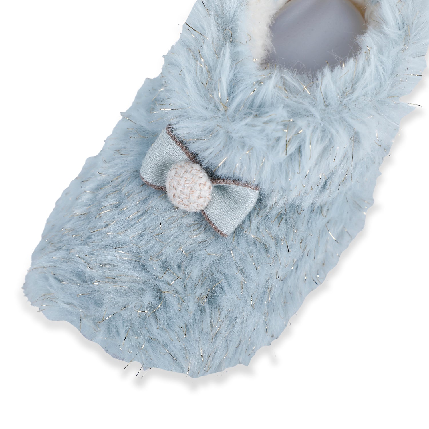 Baby Moo Papa's Angel Velcro Warm Furry Booties - Blue - Baby Moo